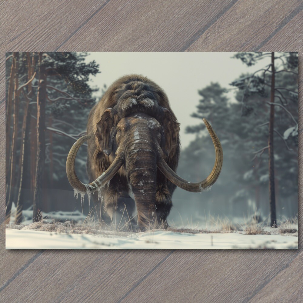 FLATCARD Woolly Mammoth Extinct Elephant Snowy Weird Vibe Strange Unusual Creepy