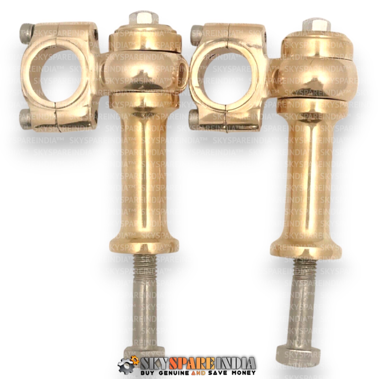 1" Handlebar Risers Clamp 3" Rise Approx Brass Fits For Universal Motorcycle