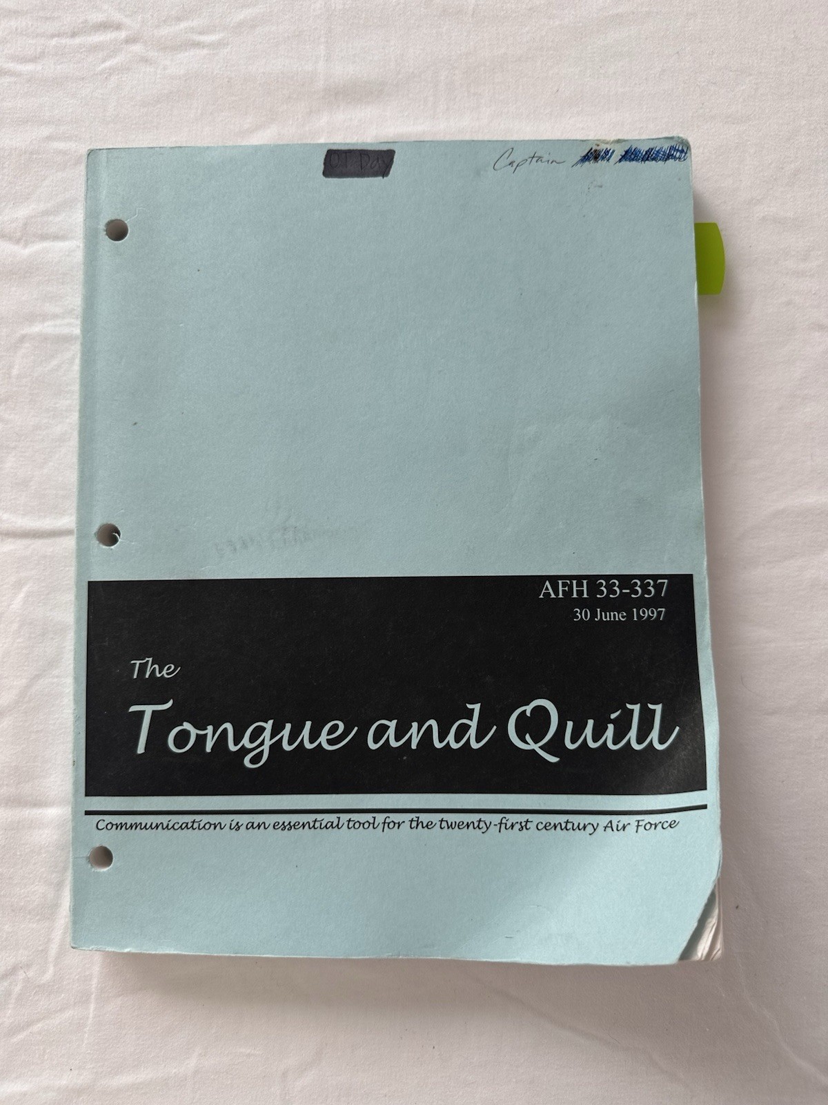Tongue and Quill: AFH 33-337 by United States Air Force and U S Air Force