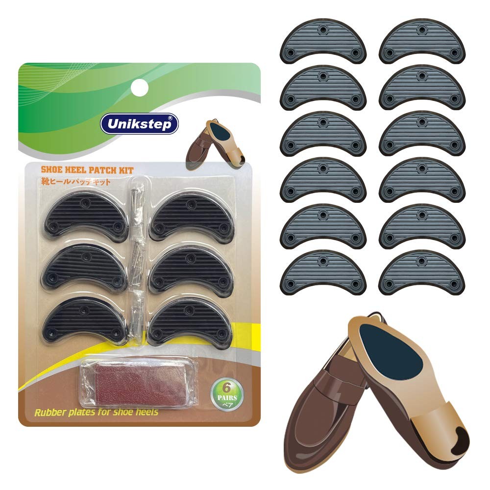 6 Pairs Shoe Heel Plate Tap, Shoe Heel Side Worn Repair Rubber Patch, Replace...