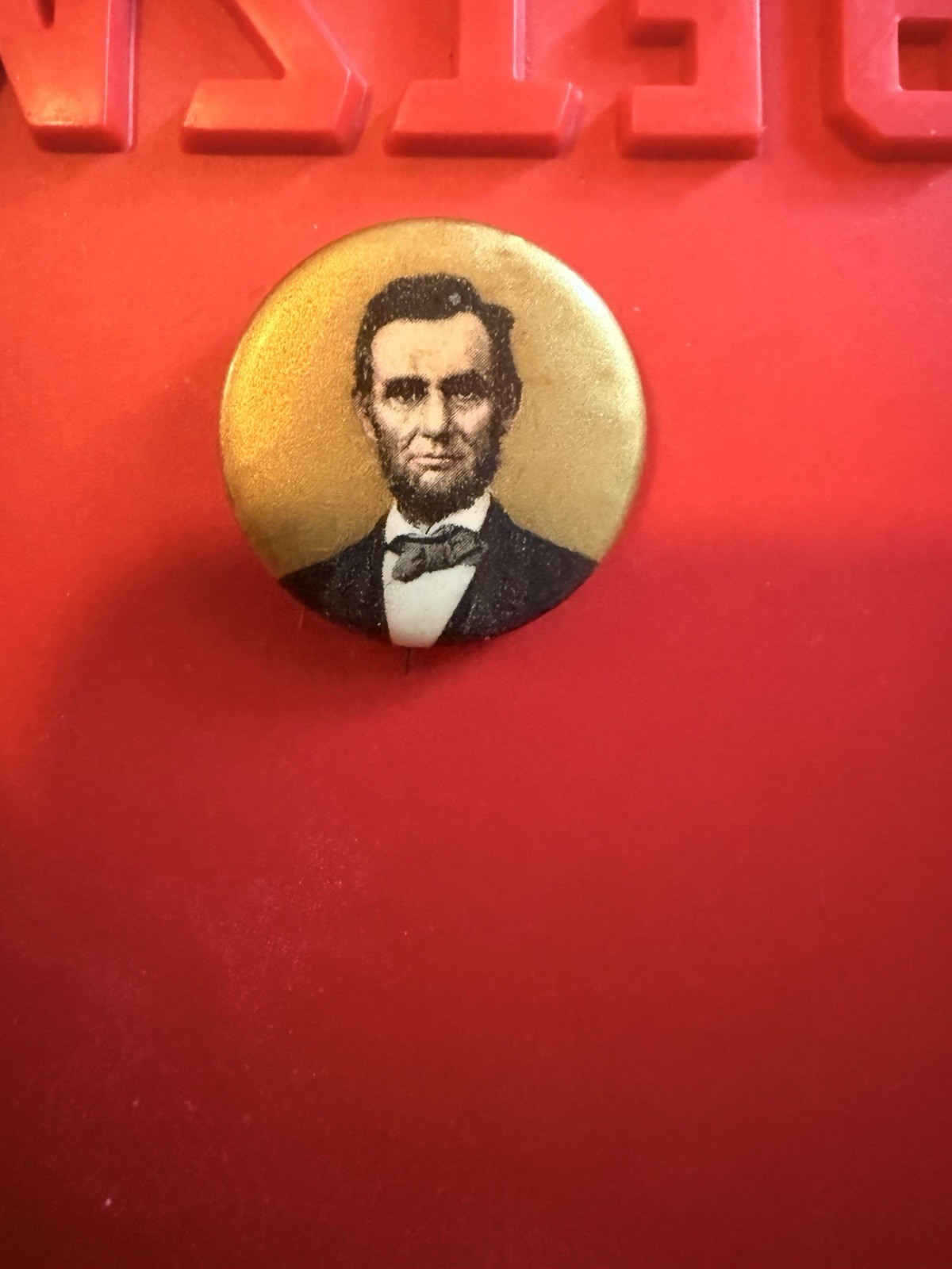Antique Abraham Lincoln Celluloid Pinback Button Campaign Badge Co Boston