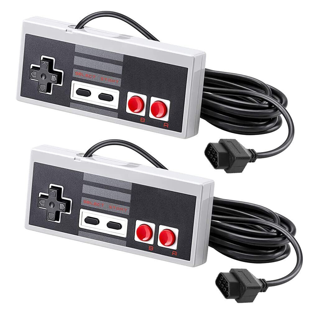 2 Video Game Wired Controller Remote For Nintendo NES  Original Console