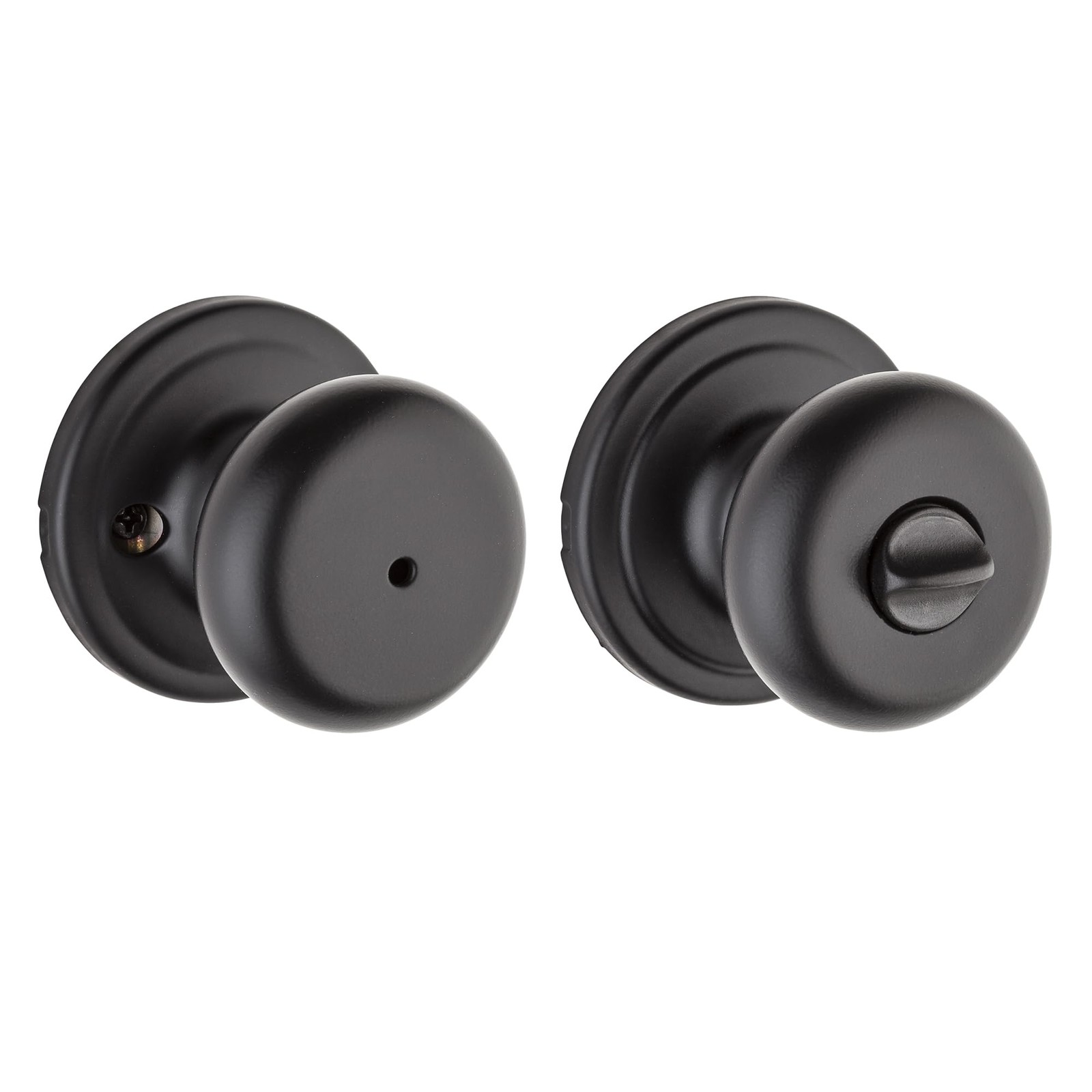 Hancock Interior Privacy Door Knob with Lock, Privacy, Matte Black