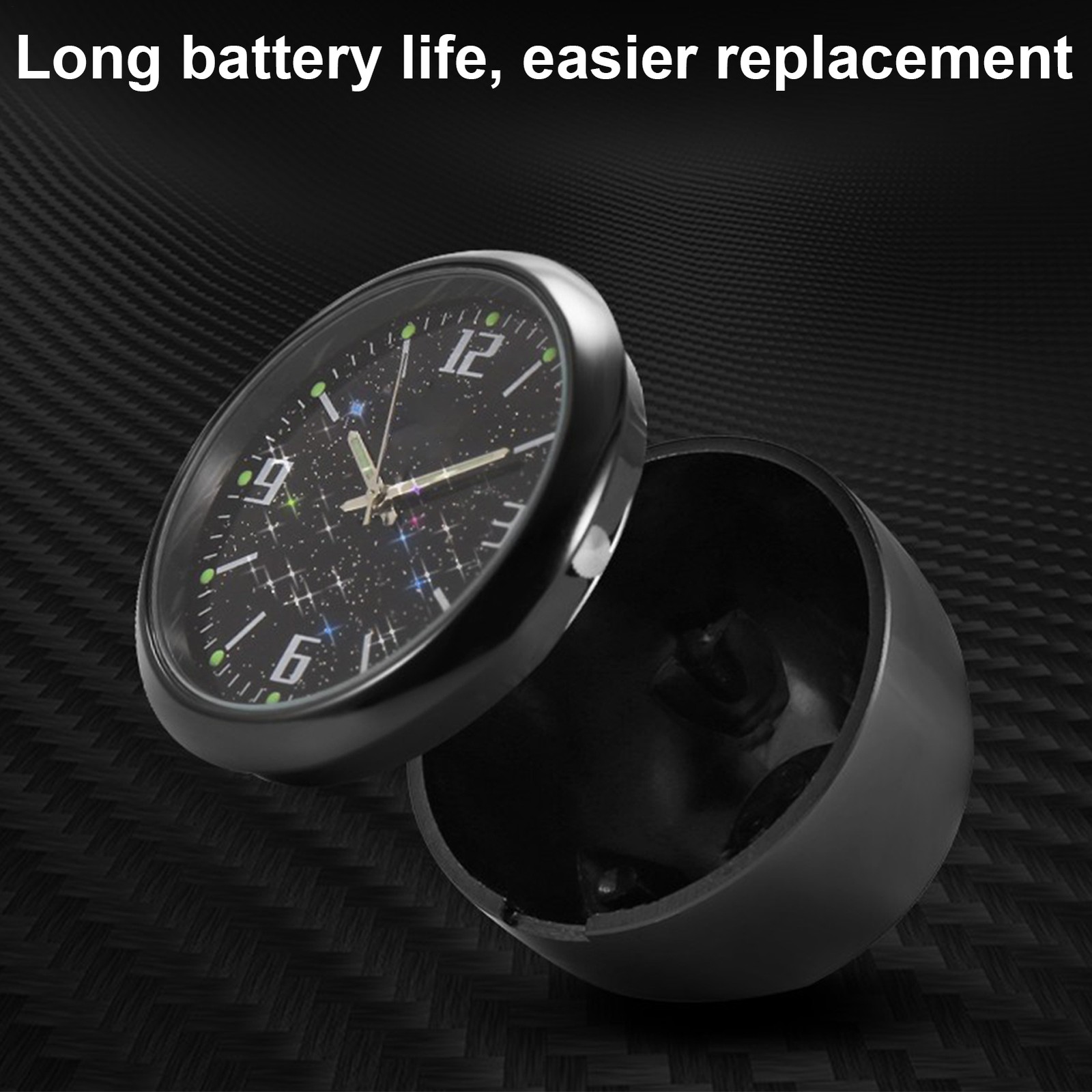 Car Dashboard Clock Mini Tiny Analog Clock Watch For Vehicle Stick On Clock