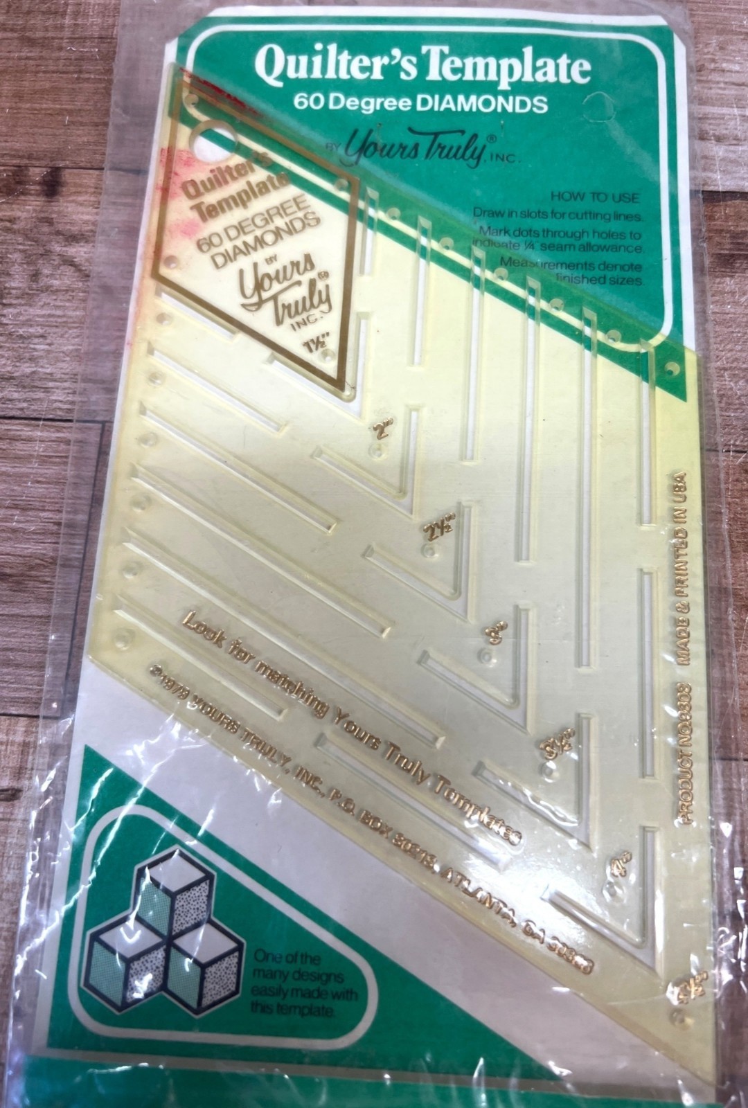 Quilters Template 60° Diamonds & Hexagons Transparent Precision Sewing