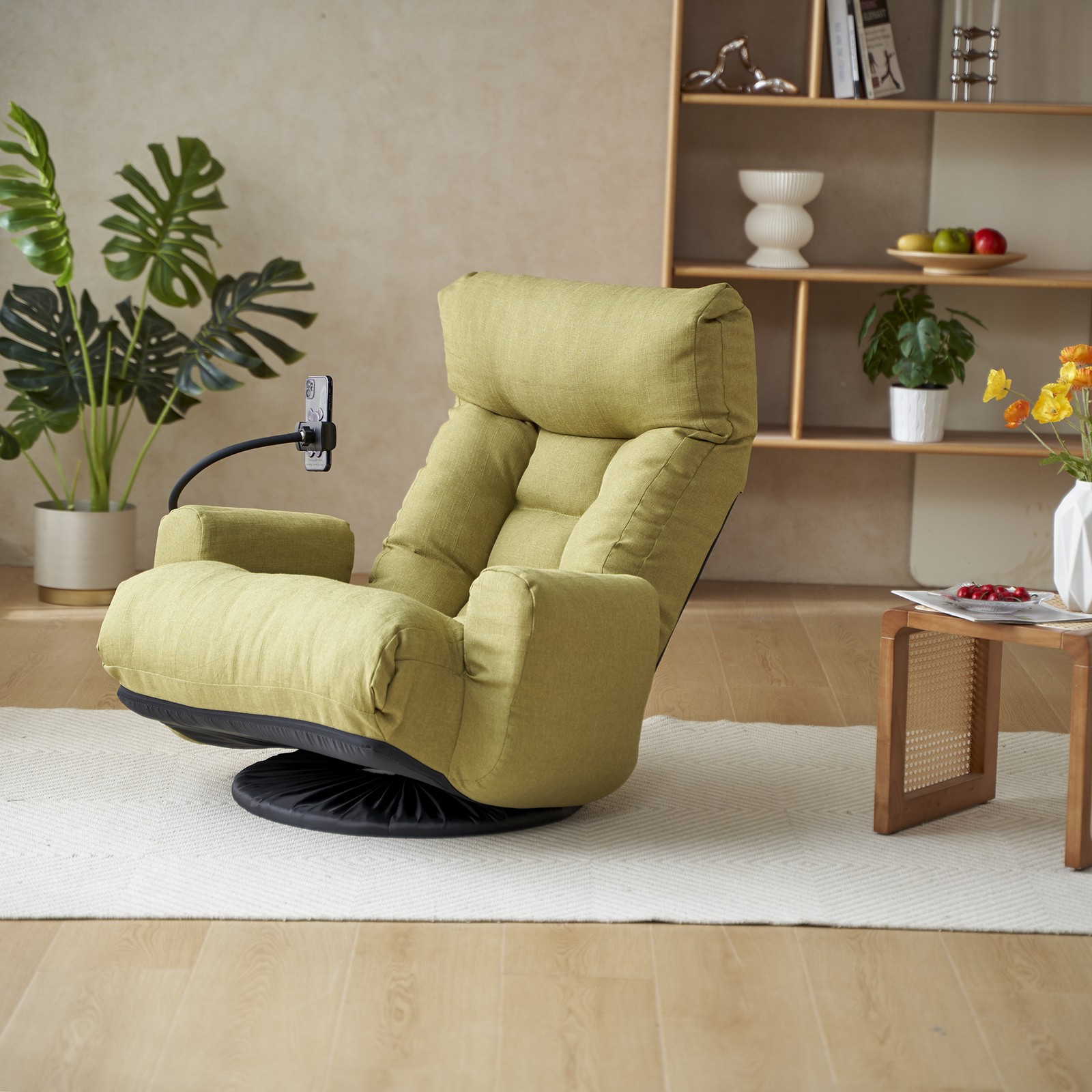 Adjustable Lounge Sofa Chair 360 Rotatable Recliner Green