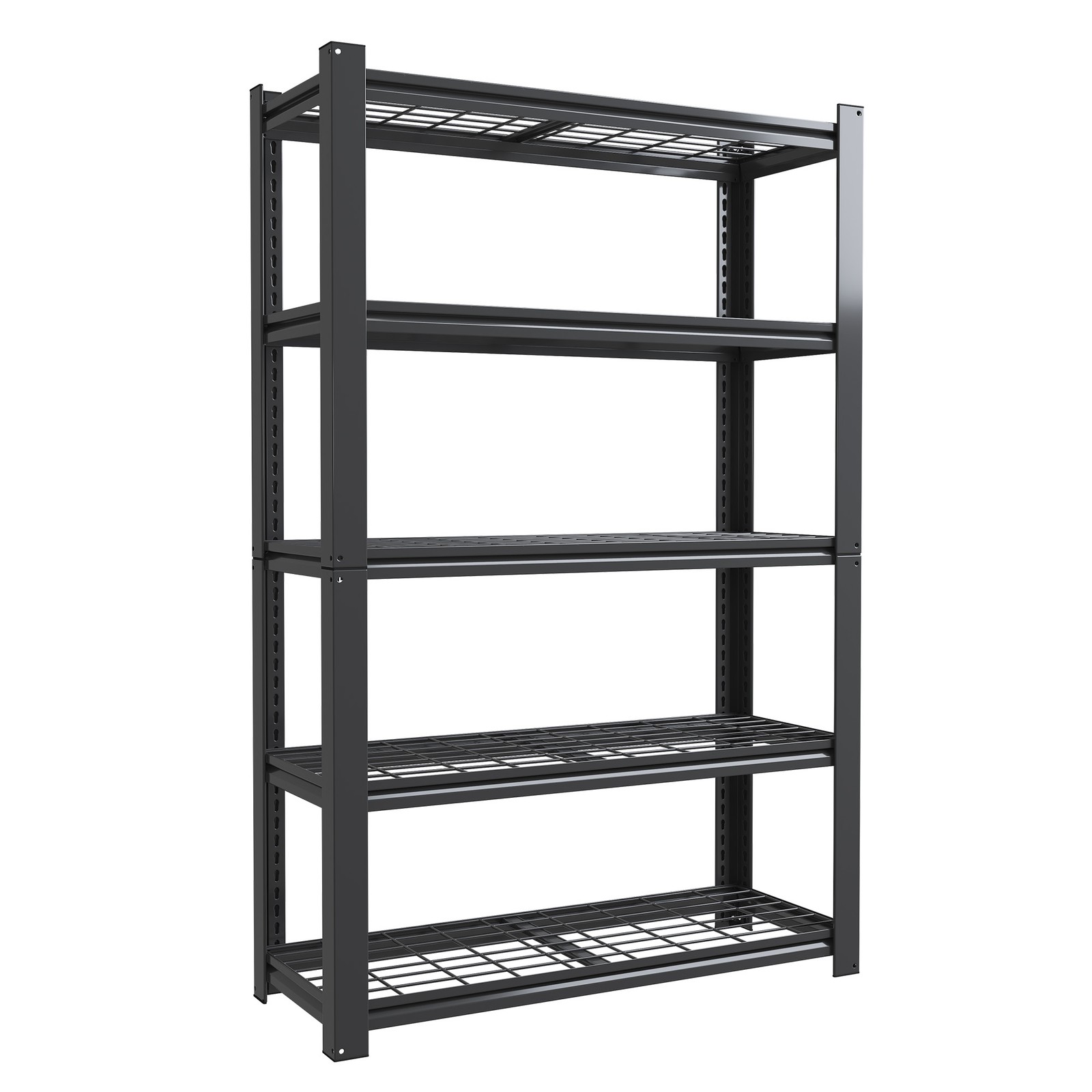5-Tier Heavy Duty Metal Mesh Shelving 2000LBS Capacity Adjustable Storage Rack
