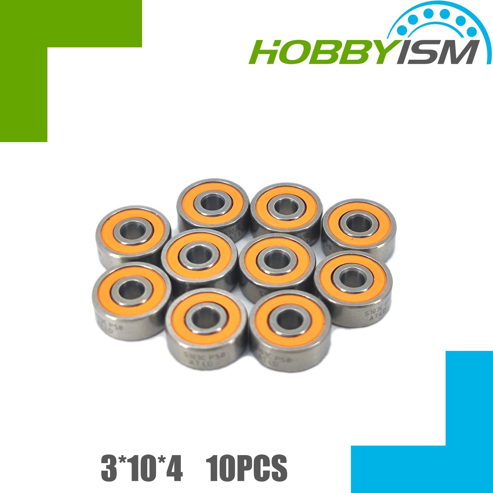 10pcs Hybrid Ceramic Stainless Fishing Reel Bearing SMR103C 2OS 3x10x4 Lube Dry