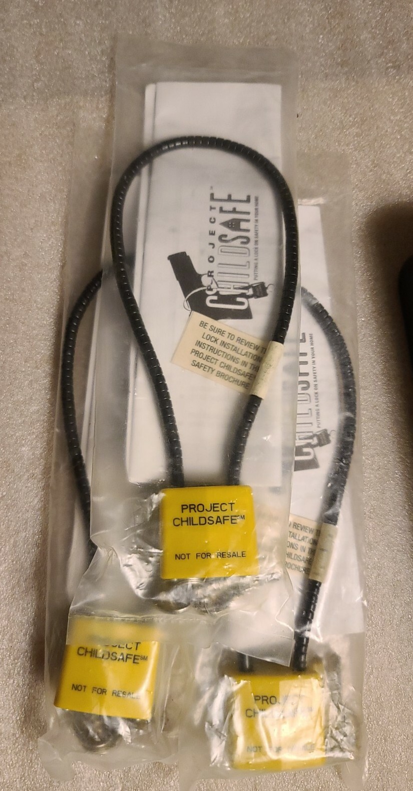 (3) Cable Gun Locks Length Project Child Safe