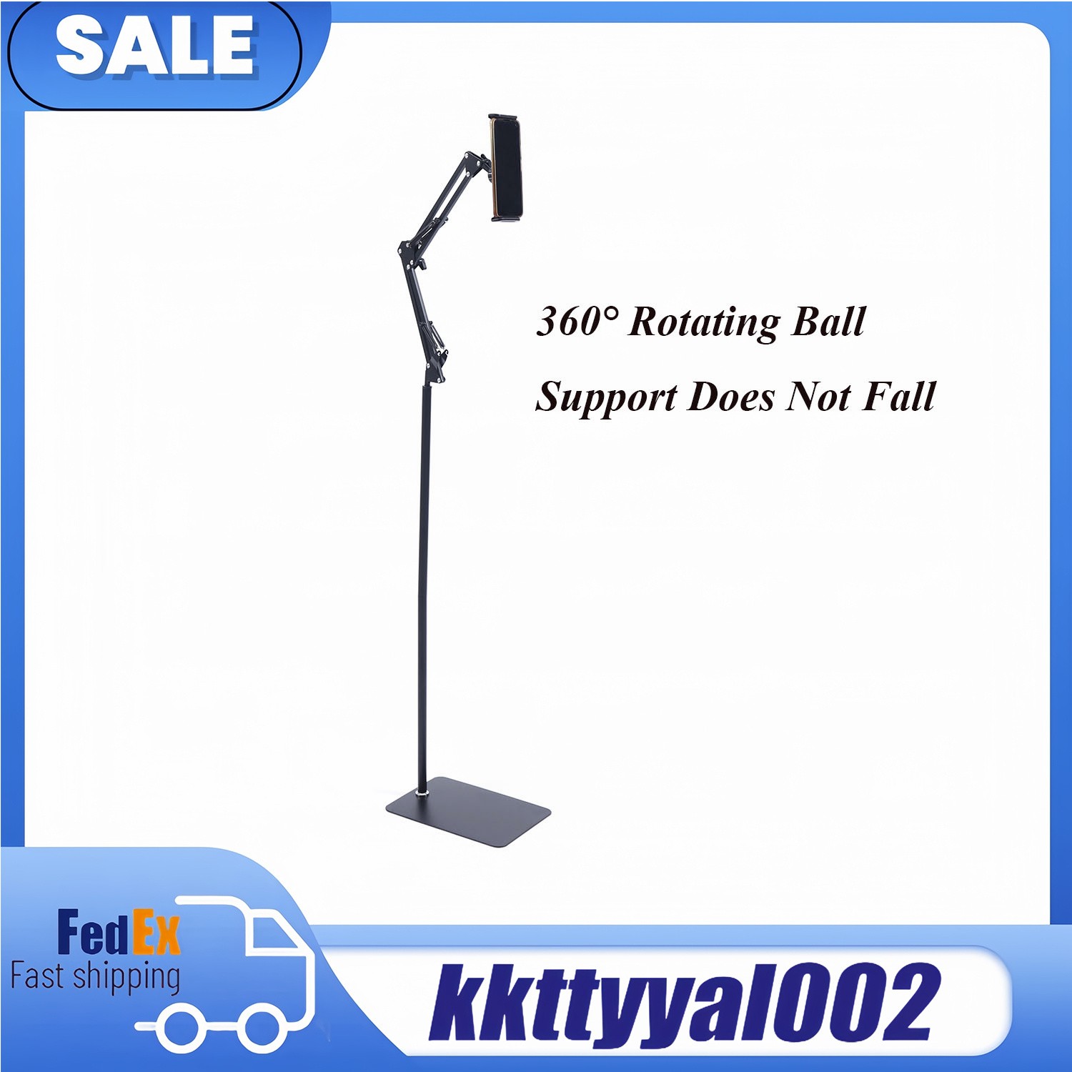 Universal 360?? Adjustable Tablet Holder Floor Stand Clamp for 4-17cm Phone iPad