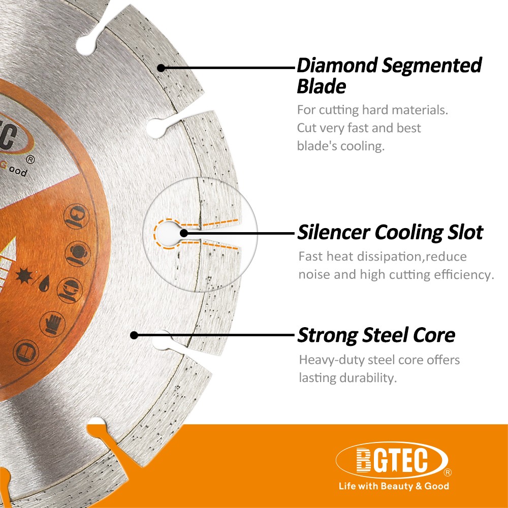 Diamond Blade Segment Cutting Disc for Concrete Marble Granite Cutter 2pcs 9''