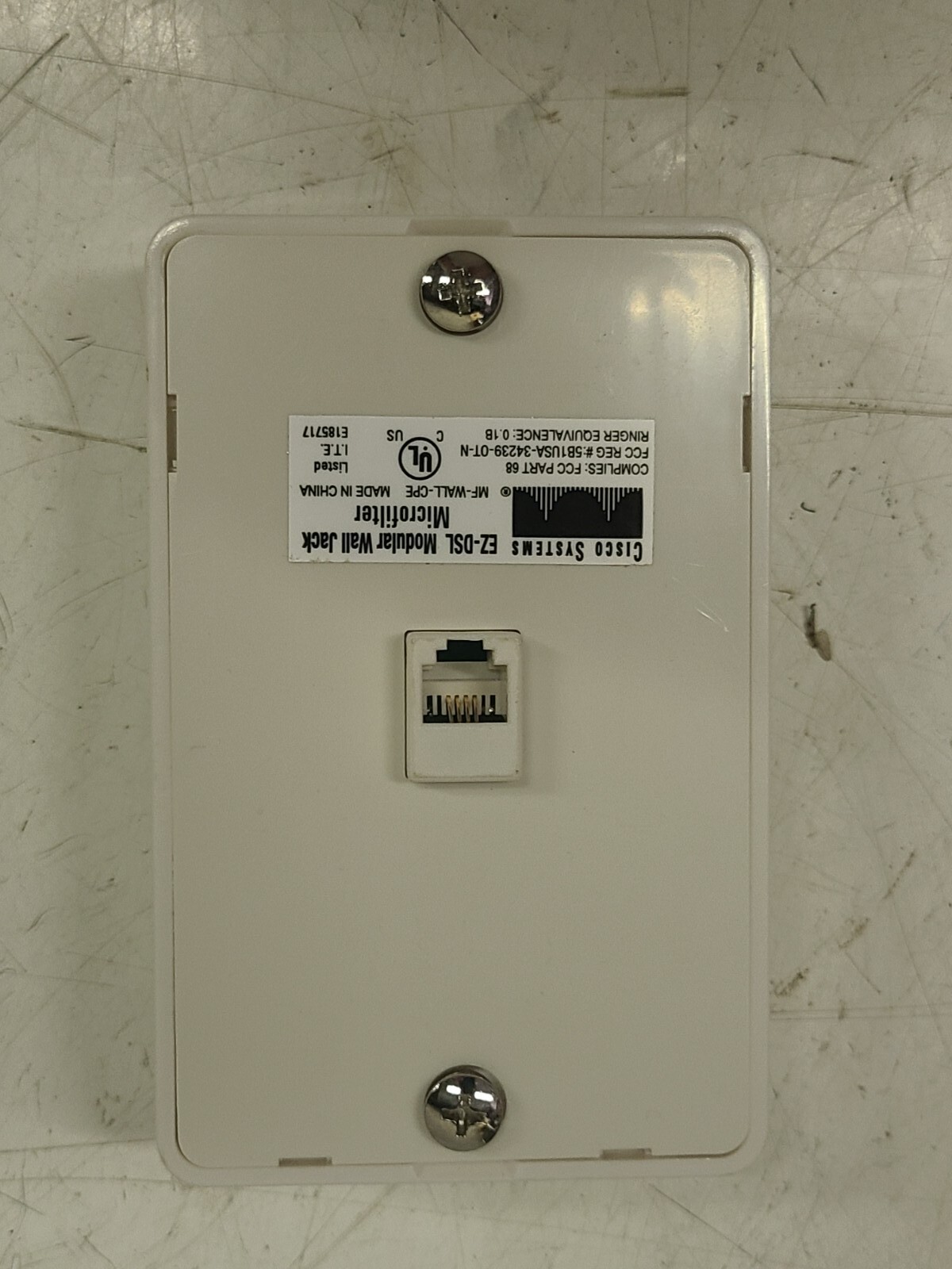 Cisco Systems EZ-DSL Modular Wall Jack Microfilter