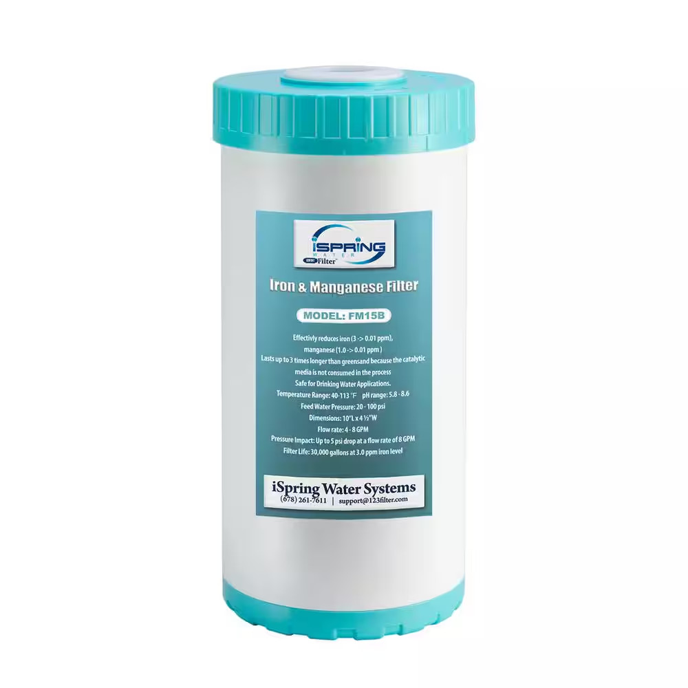 Iron and Manganese Reducing 10 In. X 4.5 In. Whole House Water Filtration System