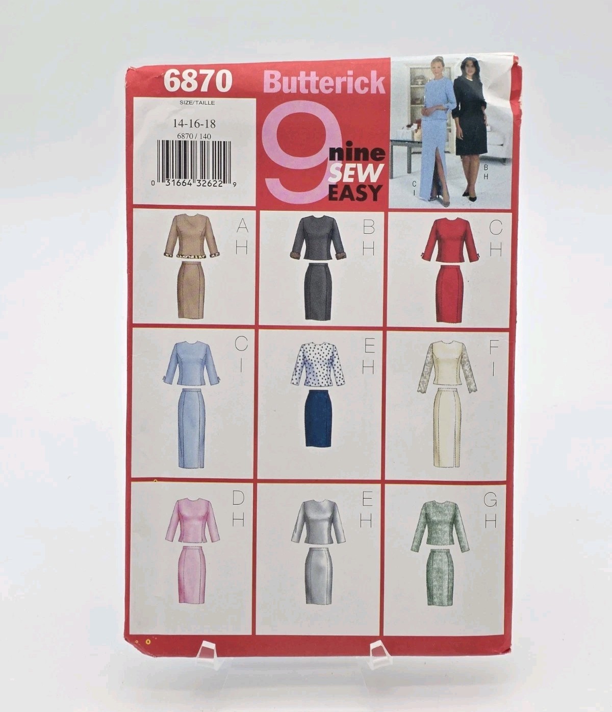 Butterick Sewing Pattern 6870 Size 14-18 Misses Easy Sew 9 Styles Uncut