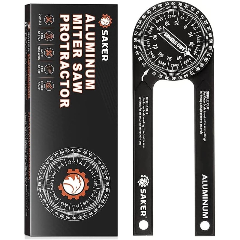 Miter Saw Protractor Precision Angle Measurement Tool Carpentry Crown Molding US
