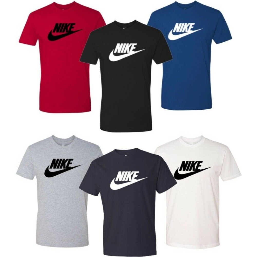 Nike Men's T-Shirt Athletic Logo Swoosh Active Printed Short Sleeve Tee