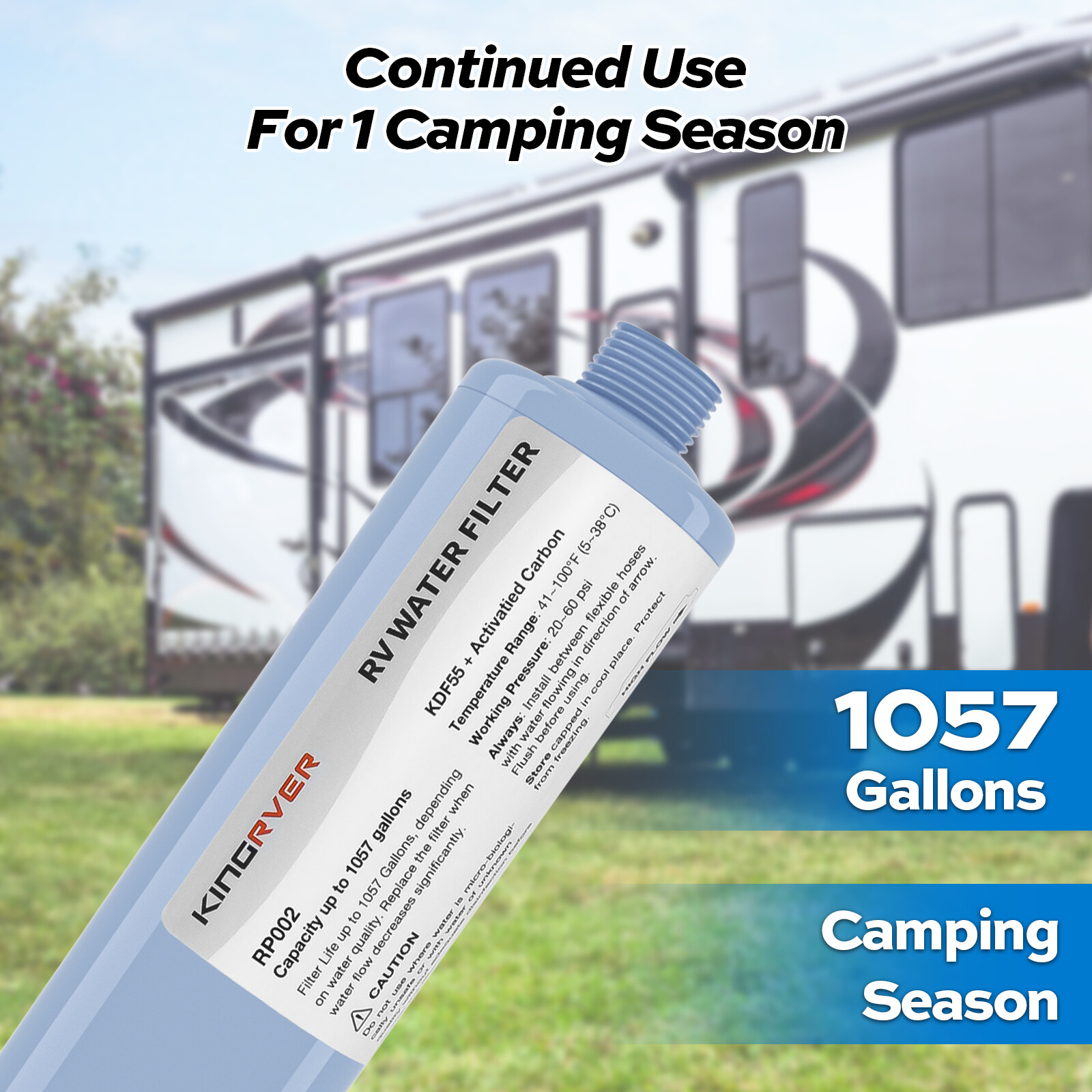 2-Pack RV Water Filter Hose Protector Inline Hose Water Filter Camper Filter