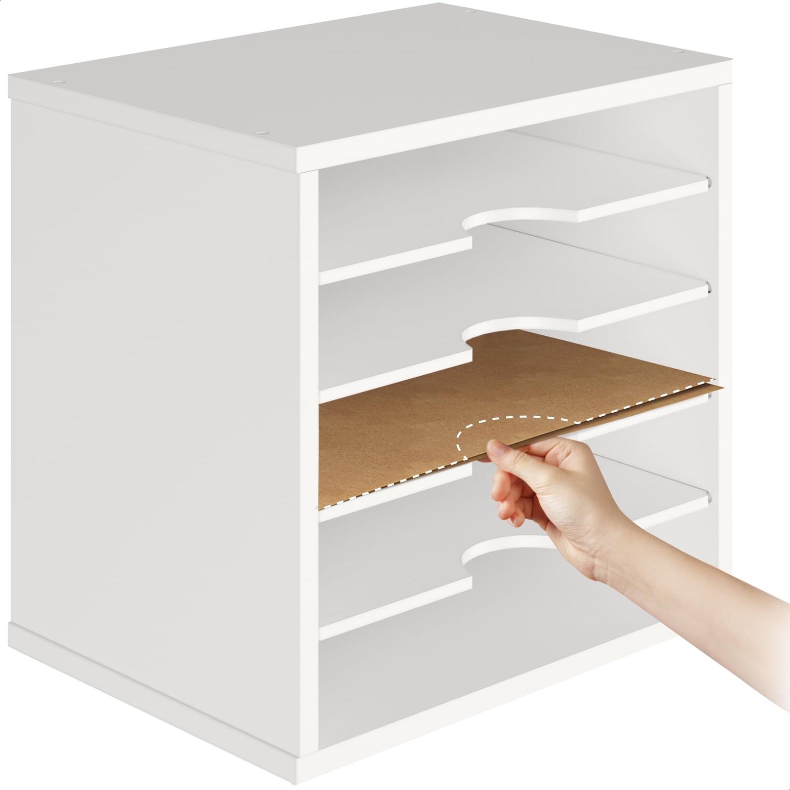 Ballucci File Organizer Paper Sorter, 5 Tier Adjustable Shelves Office Desk O...