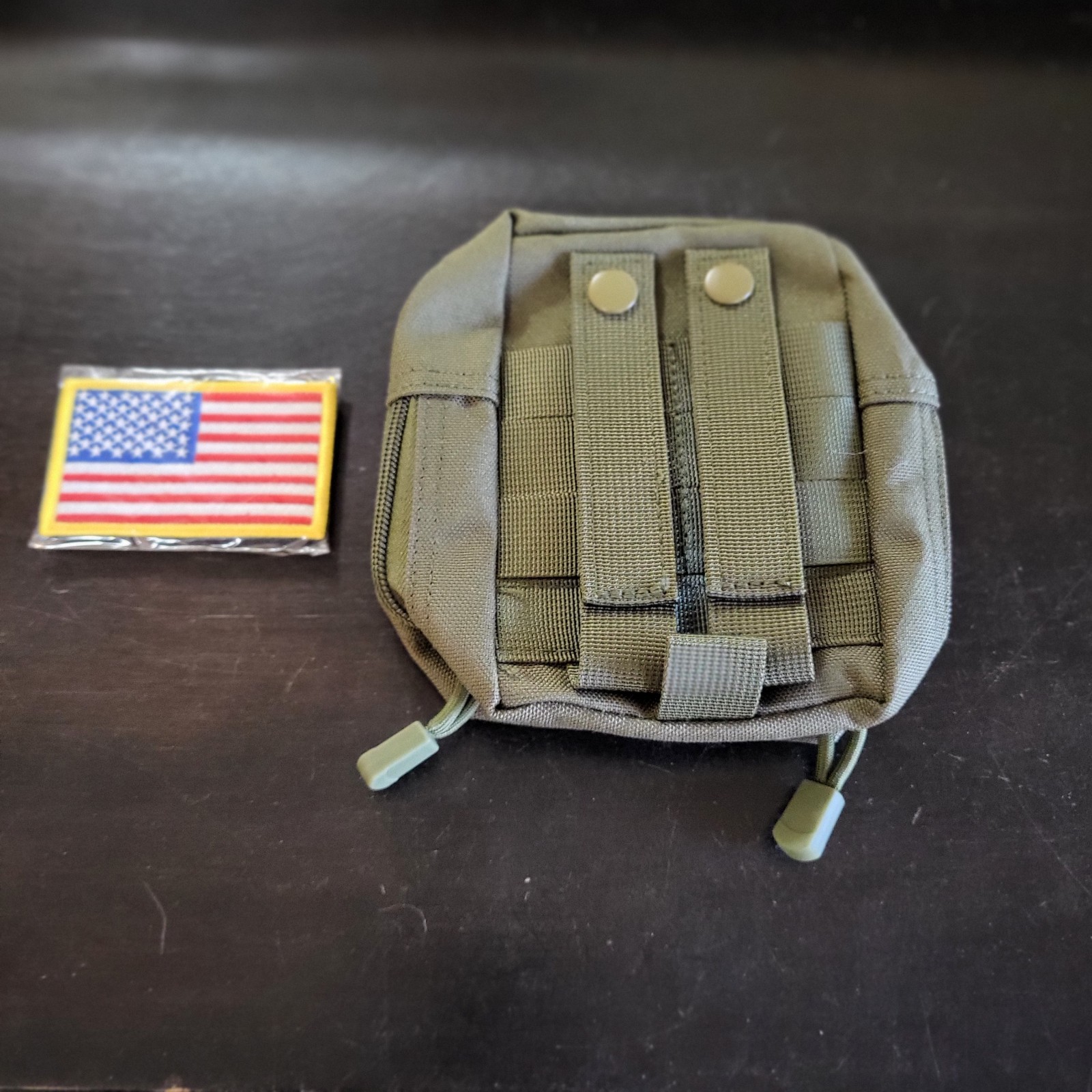 NEW Molle Tactical Pouch for Belts, Vests, Backpacks Utility Gear w/ USA Flag