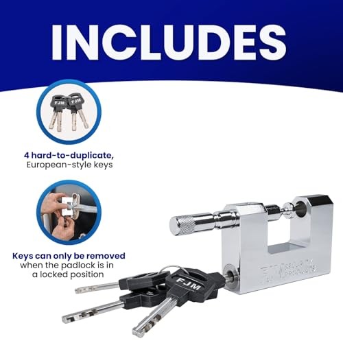FJM Security SPSA80-KD" Triple Chrome Plated D-Shaped 3-1/8 Keyed Different
