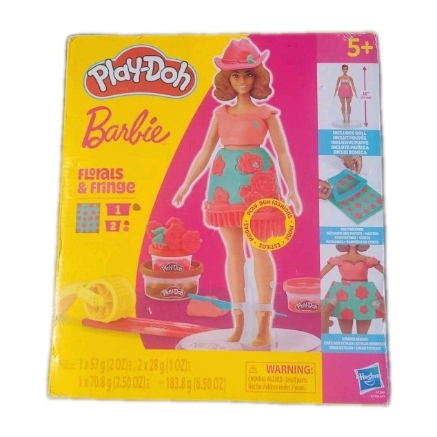 Play-Doh Barbie Florals and Fringe Designer Doll Set Barbie included New