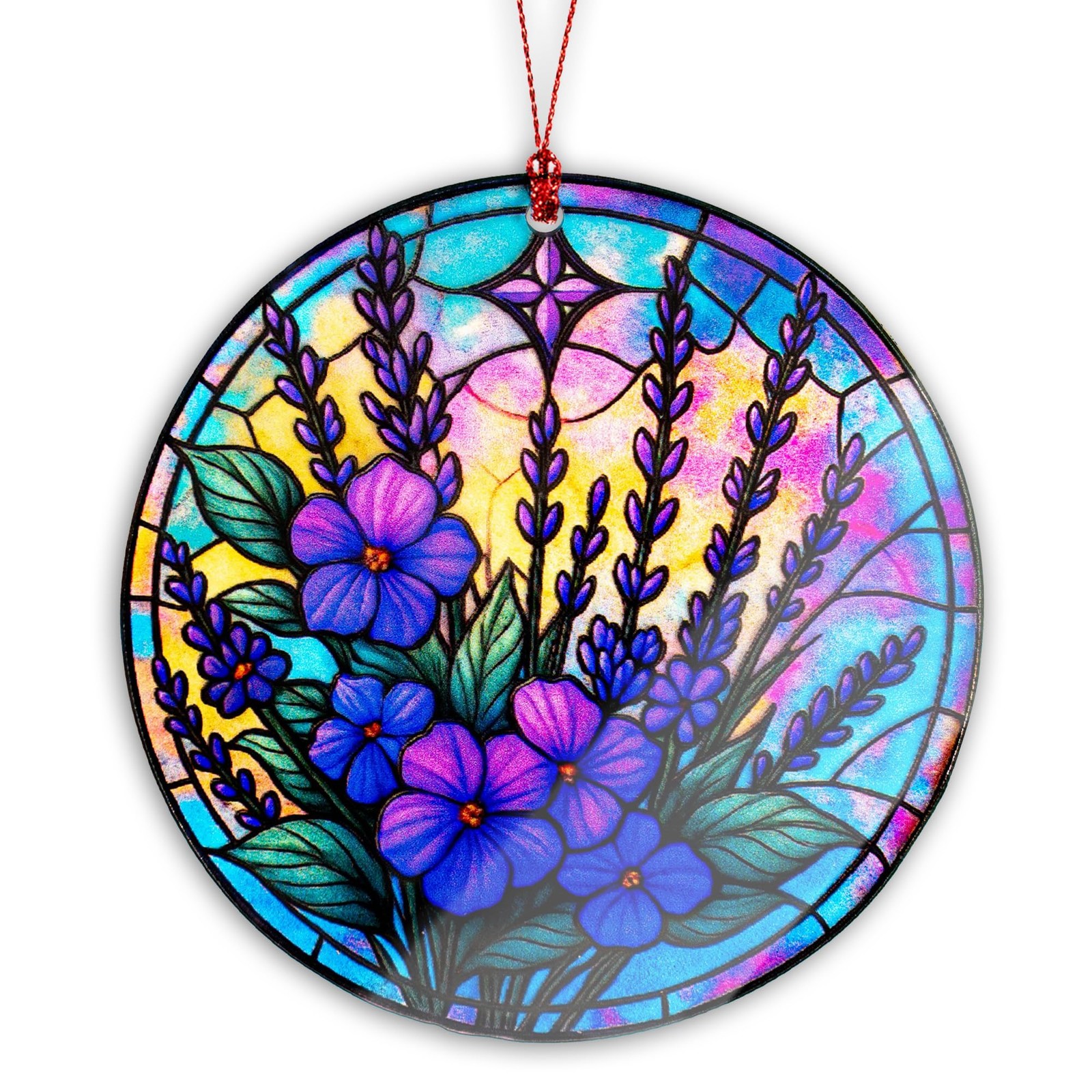 Purple Bauhinia Violet Flower Suncatcher Christmas Ornament Gift for Mom