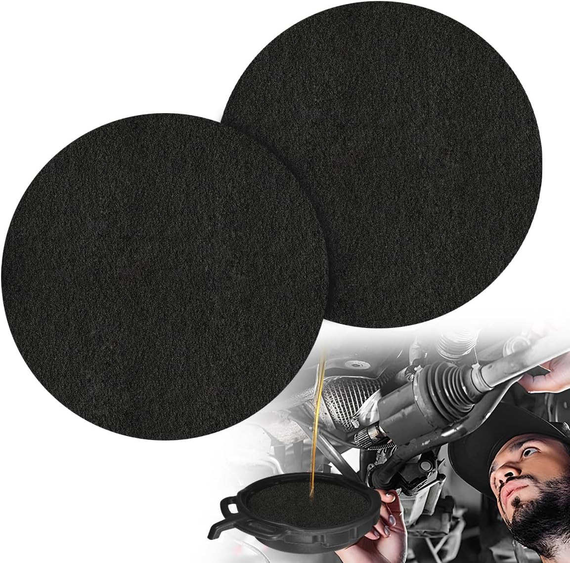 2 Pcs 18" Round Oil Drain Splash Pad - Heat Resistant No-Splatter Change Mat