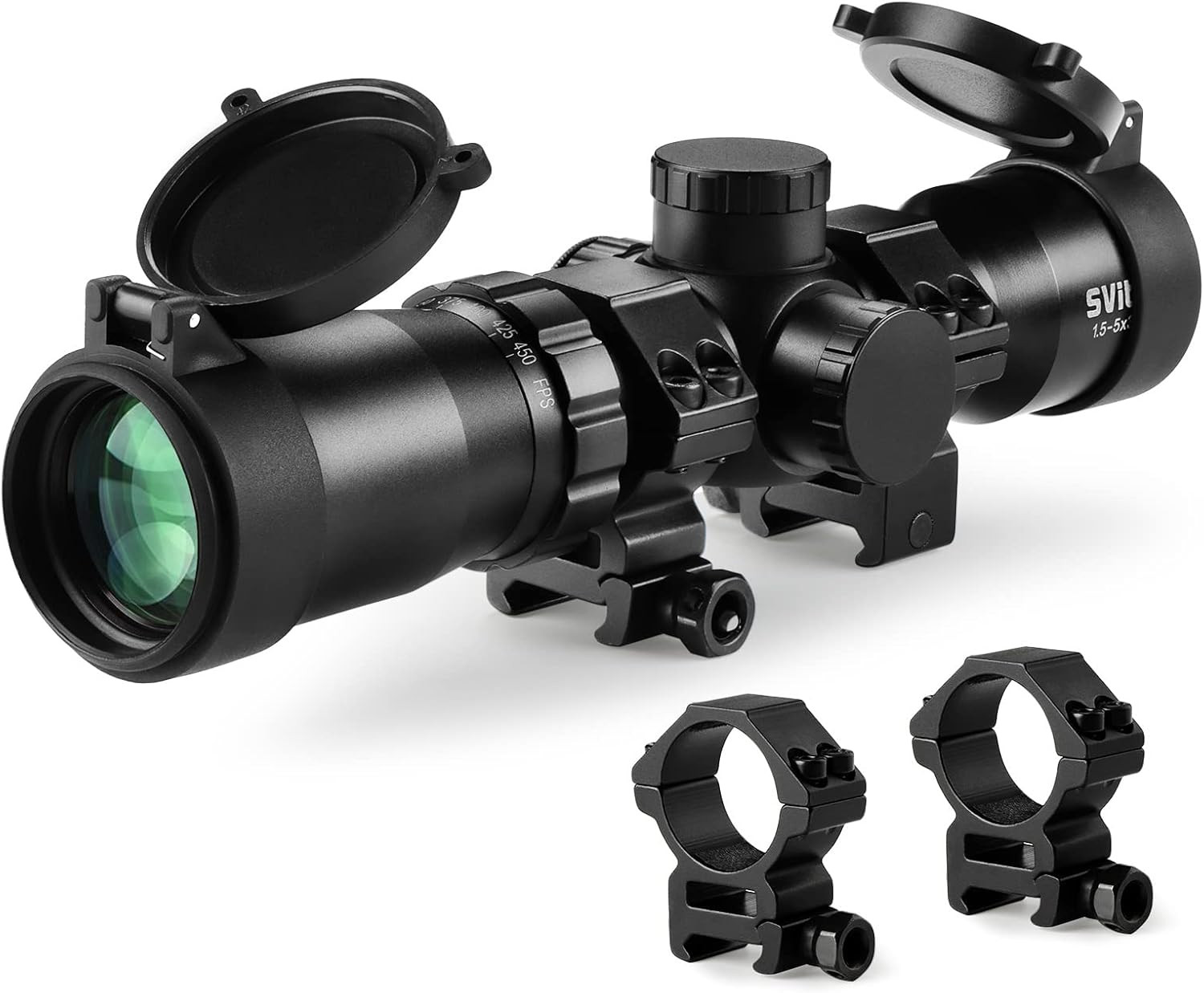 Professional Crossbow Scope, 300-450Fps(1.5-5X32), 20-100 Yards High Brightness