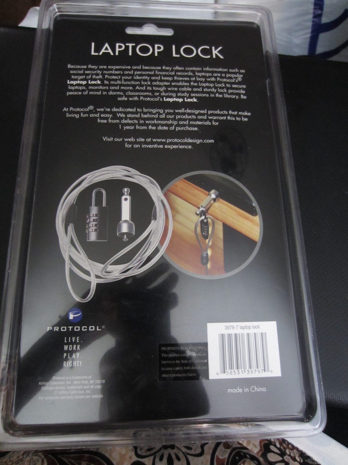 Protocol Secure Laptop Cable Selectable Combination Lock Anti-Theft - Brand New!