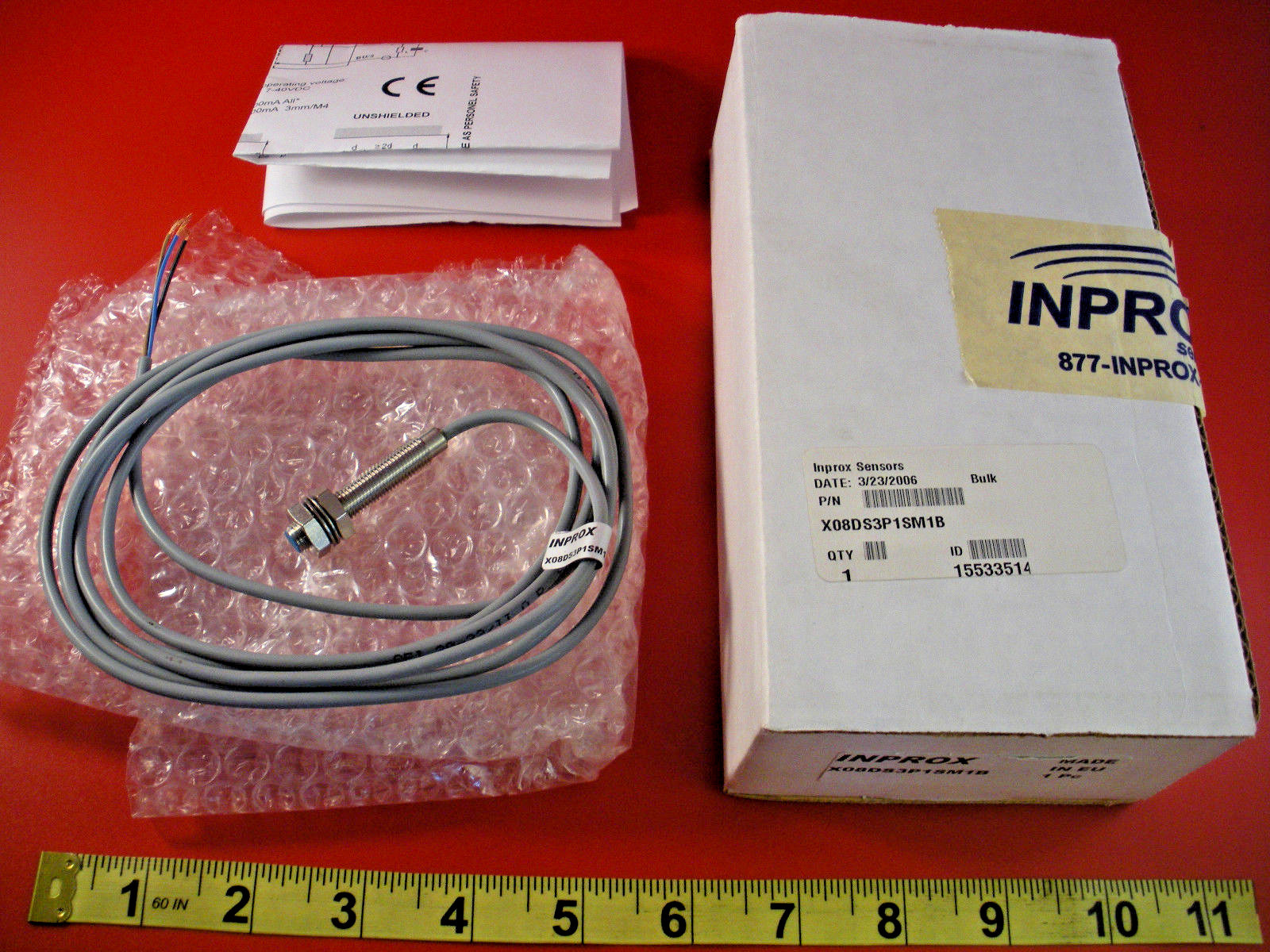 Inprox X08DS3P1SM1B Proximity Sensor Switch Inductive 7-40vdc 3-Wire Nib New