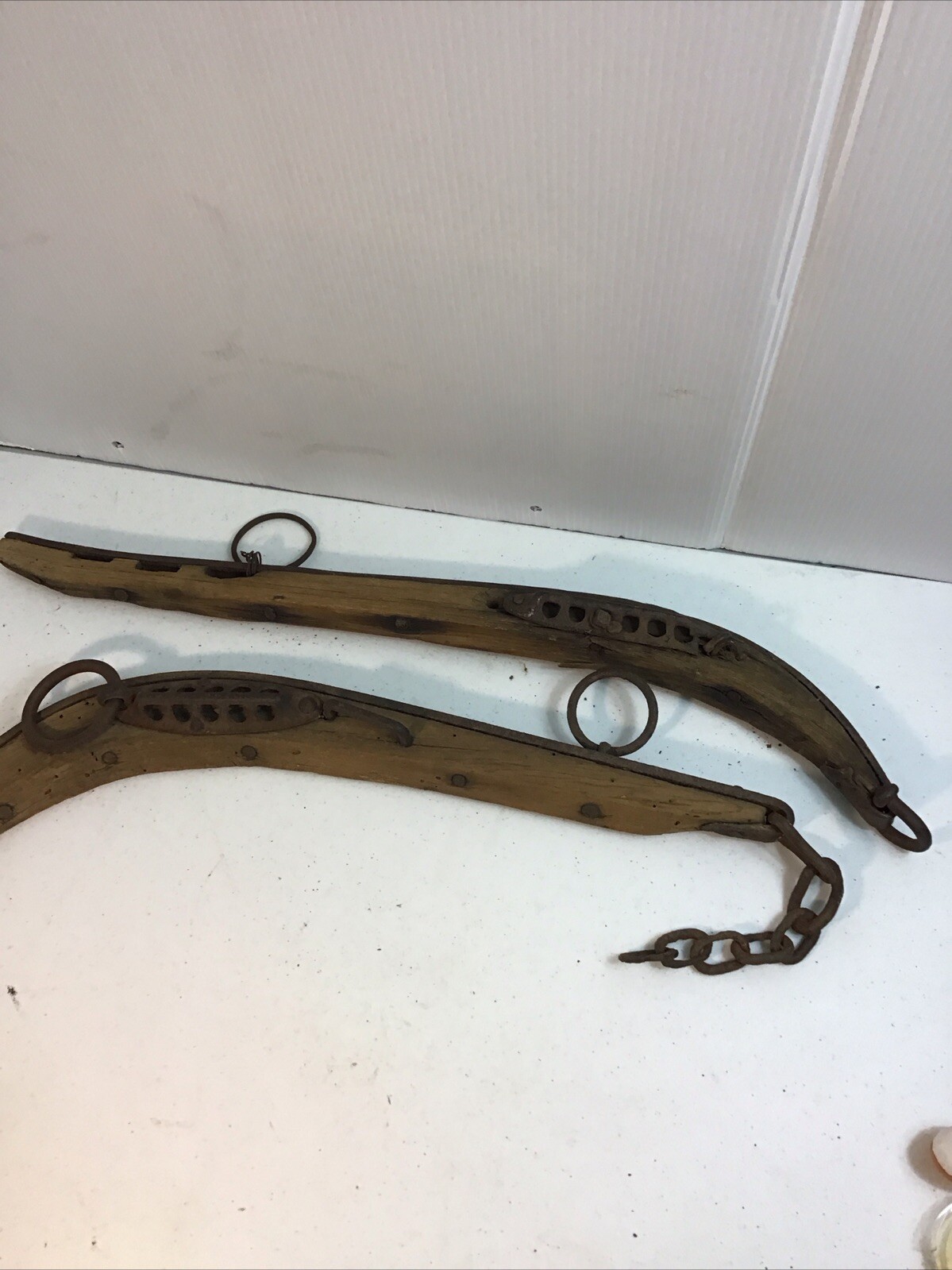 Old Rustic Horse Yoke Harness Reins Vintage Steel And Wood
