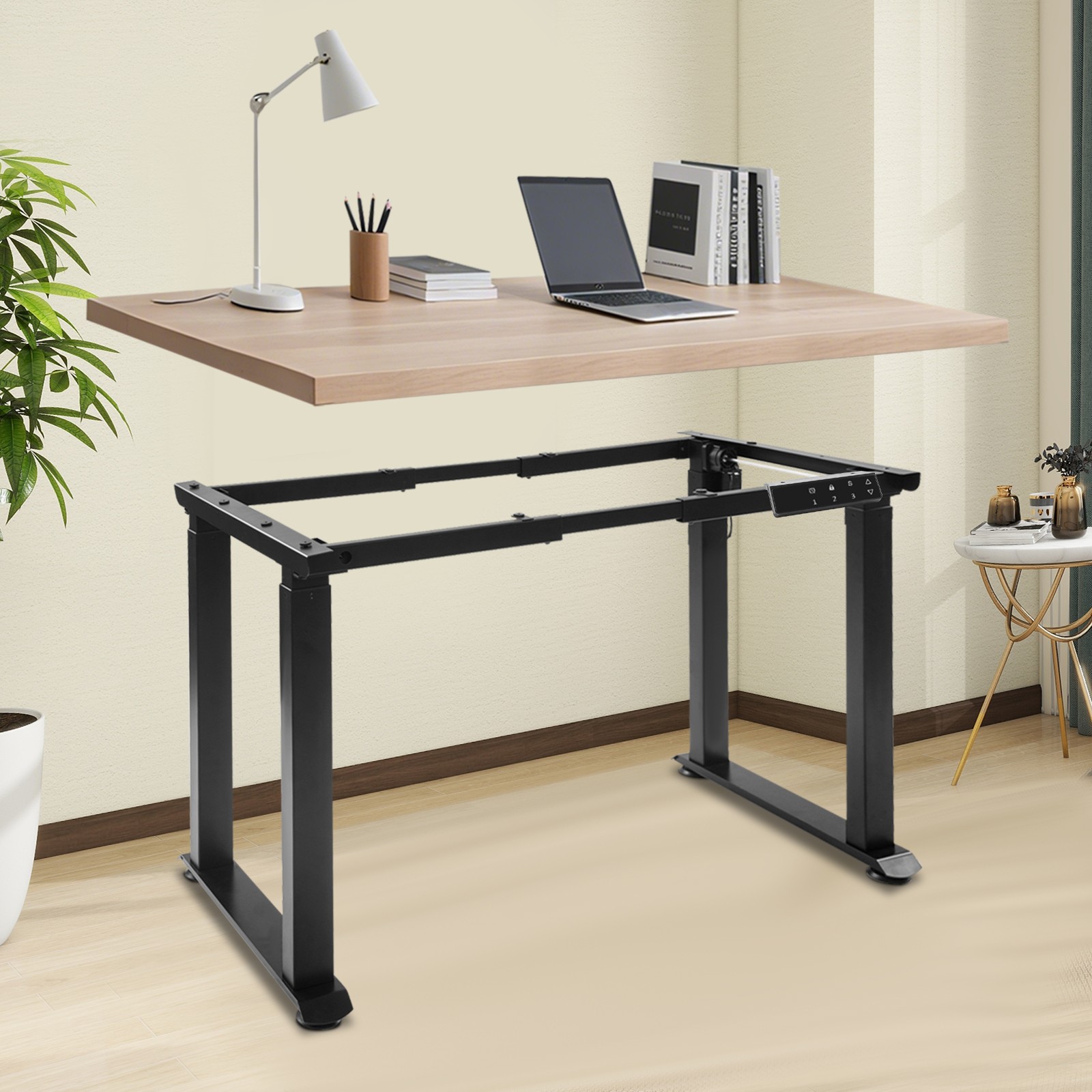 4-Leg Standing Desk Frame Desk Frame Dual Motor Adjustable Desk Rack Frame
