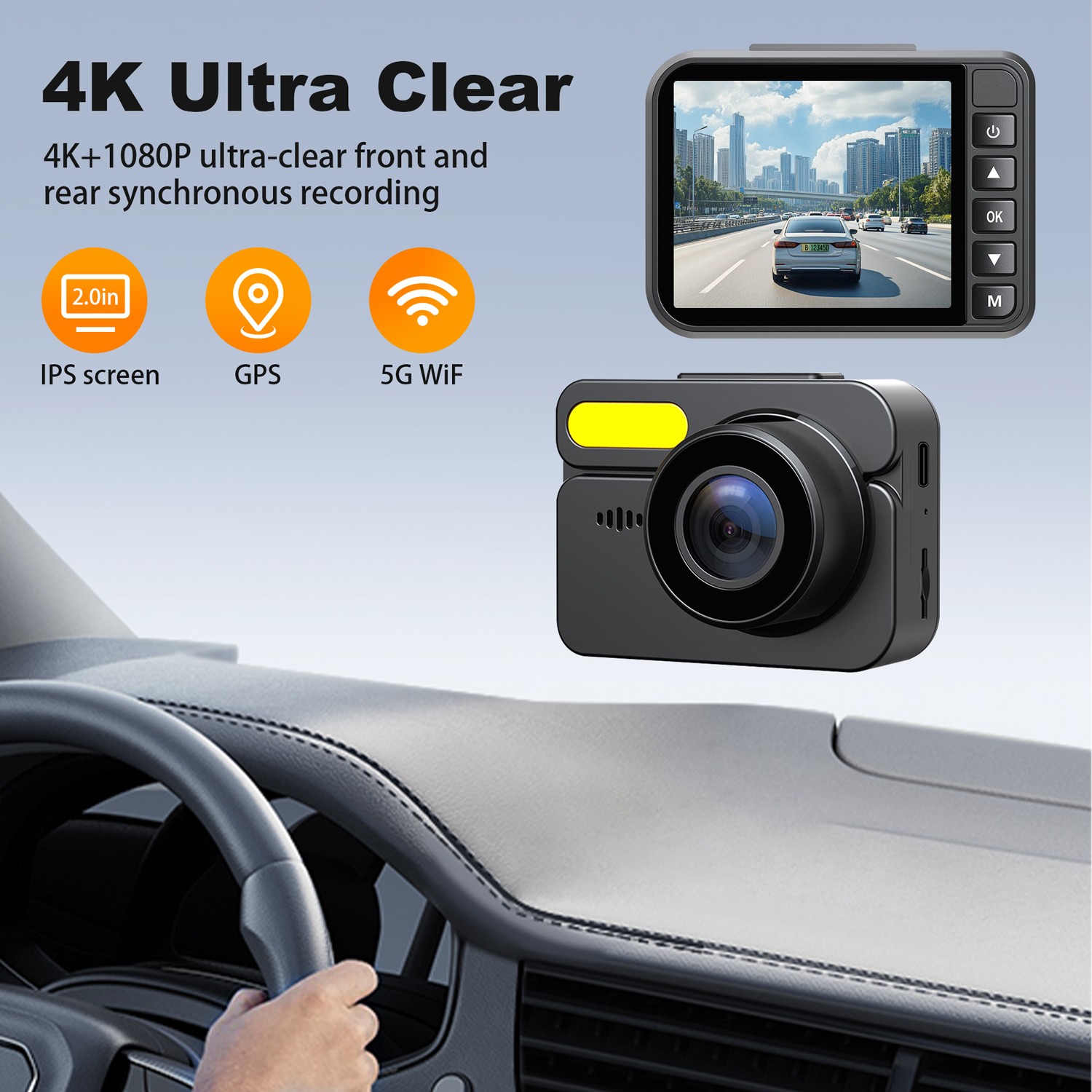4K Car DVR Dash Cam G-Sensor WiFi Loop Recording Recorder