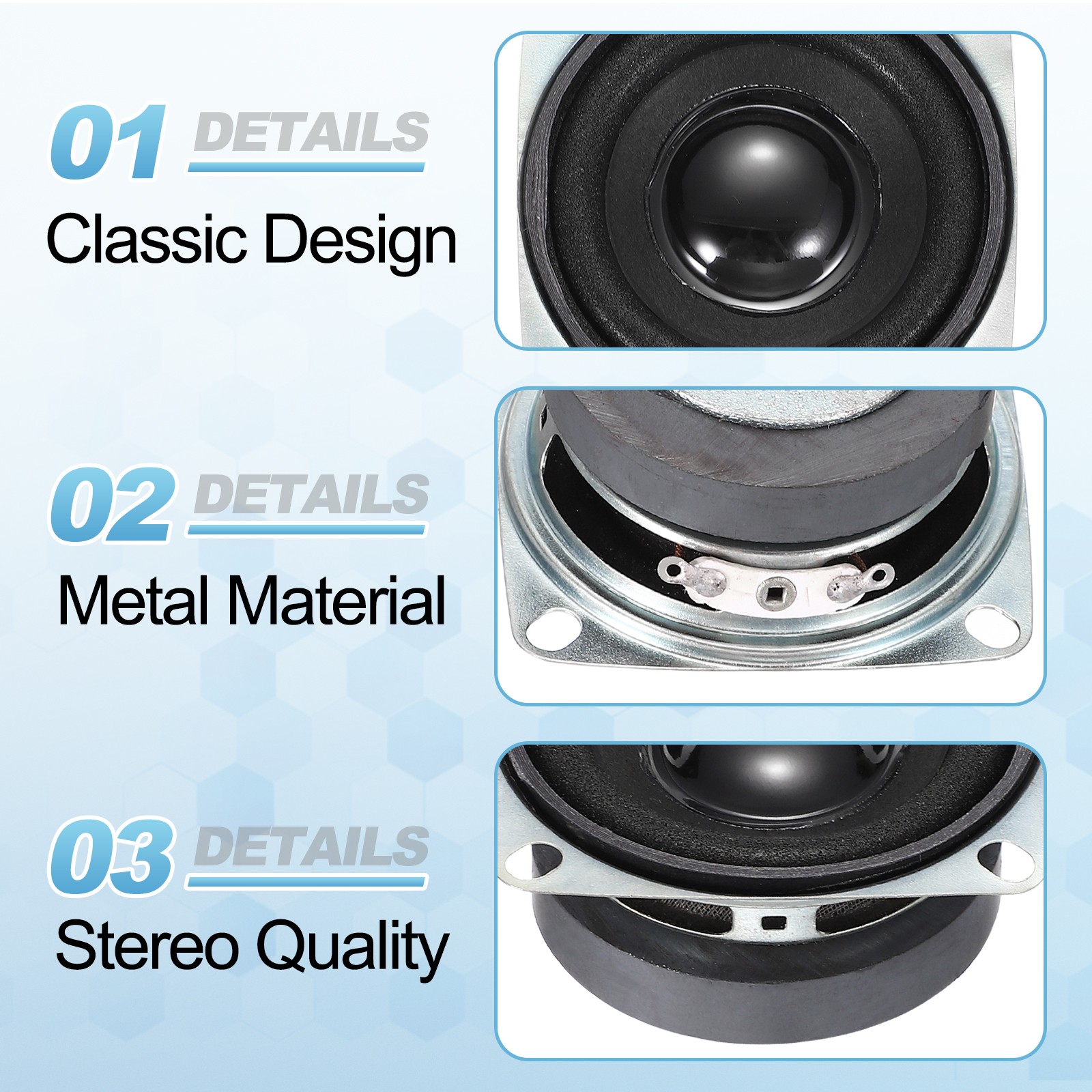 2Pcs 3W 3Ohm Small Speakers Square Micro External Magnet Speaker 45mm Black