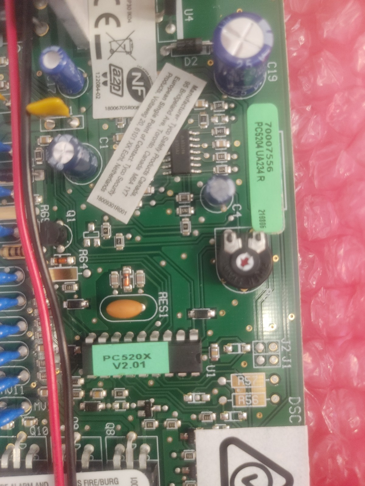PC5204 UL/ULC/CE/INCERT/NCP 80008497