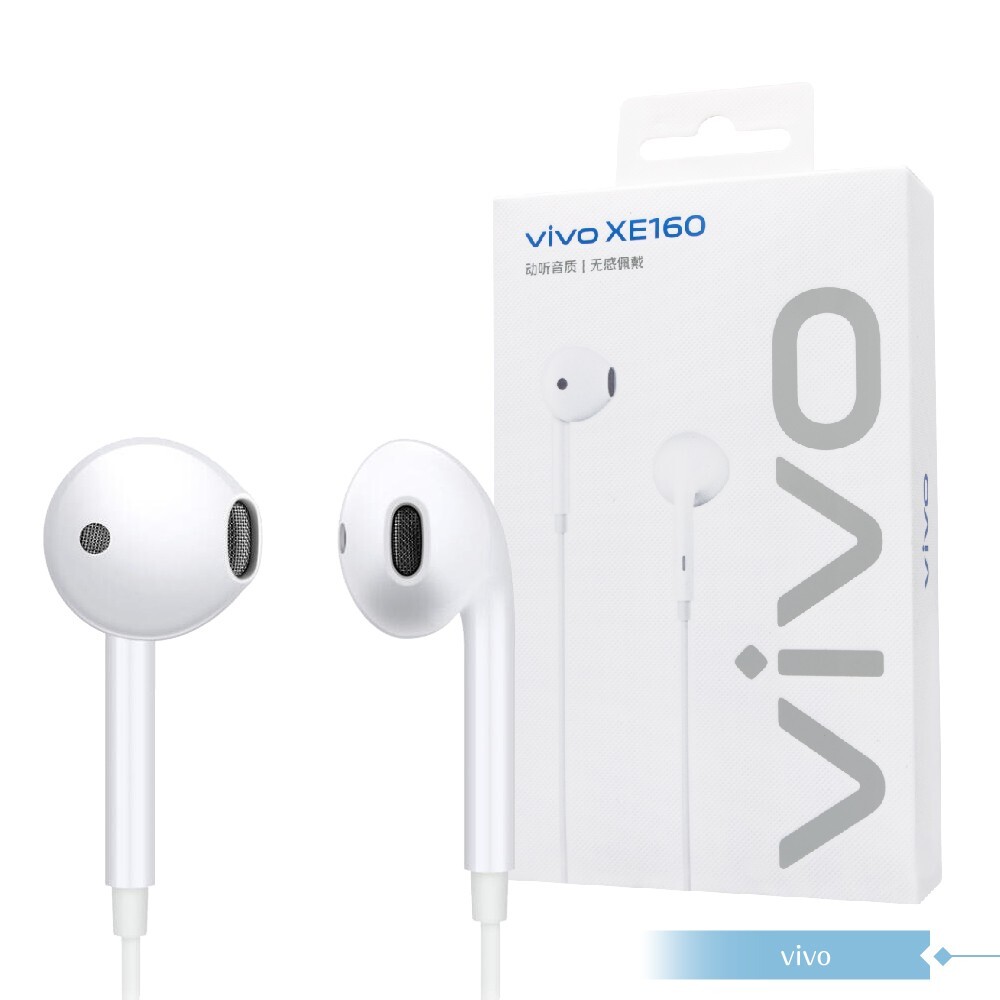 Original VIVO Official Semi In-ear Headphones - White【3.5 mm】XE160
