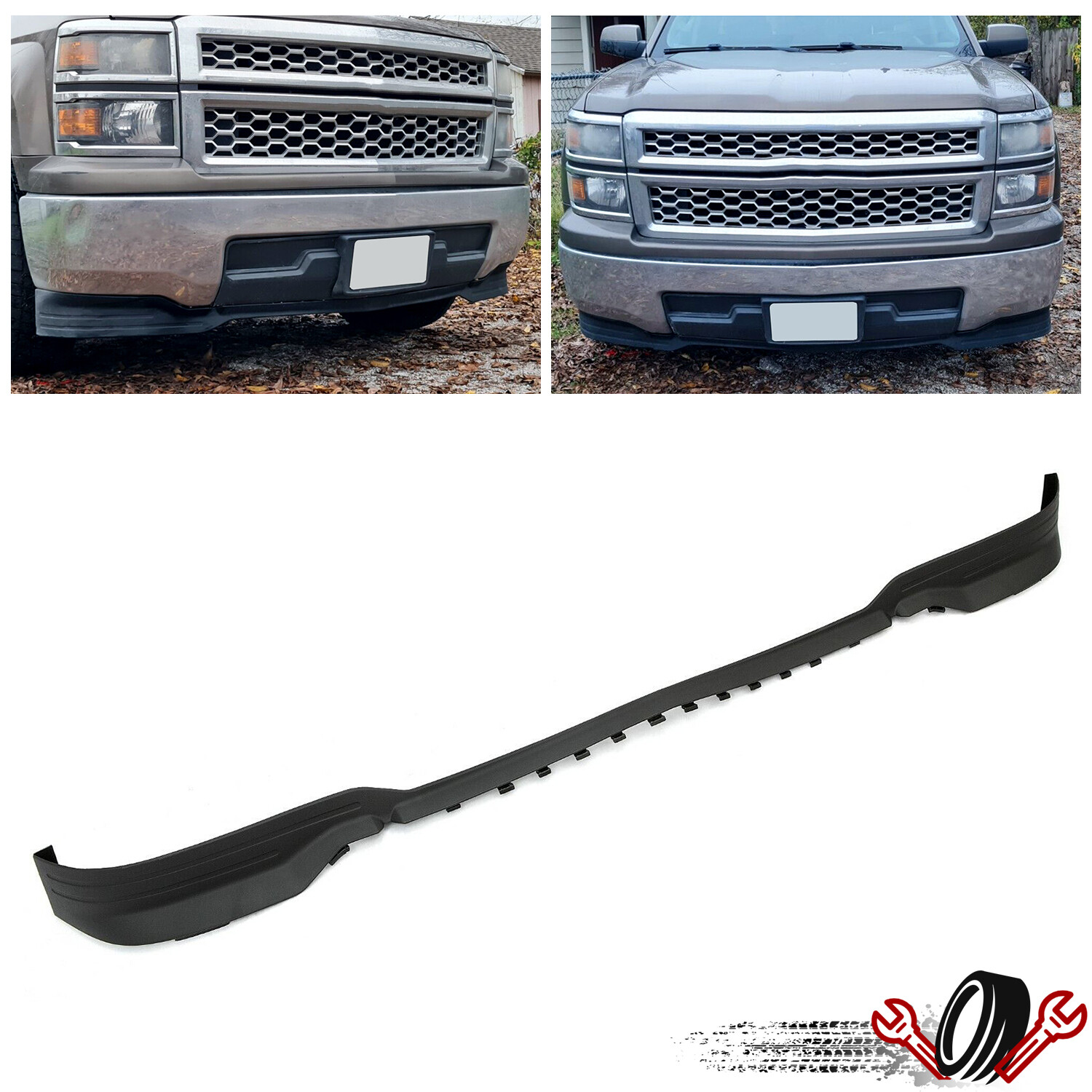 Front Bumper Air Dam Deflector Lower Valance for 2014-2015 Chevy Silverado 1500
