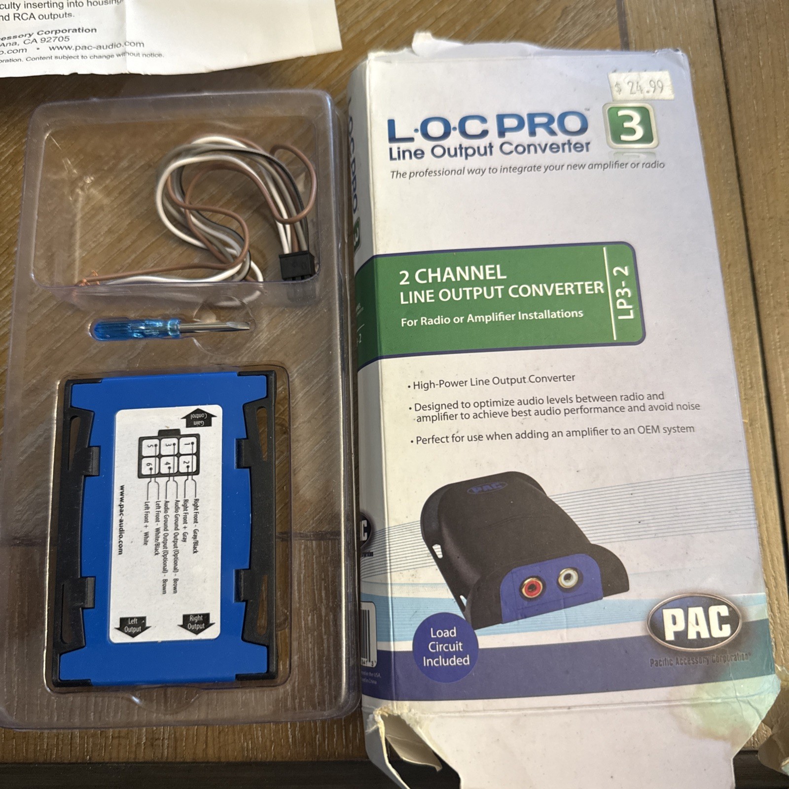 PAC LOC Pro Series 2 Channel Line Output Converter For Radio/Amplifier LP3-2