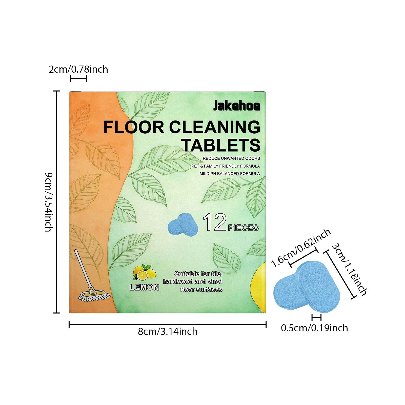 12pcs Floor Cleaning Solution Tablet Deep Cleans For Multiple Hard Floors ~HOT