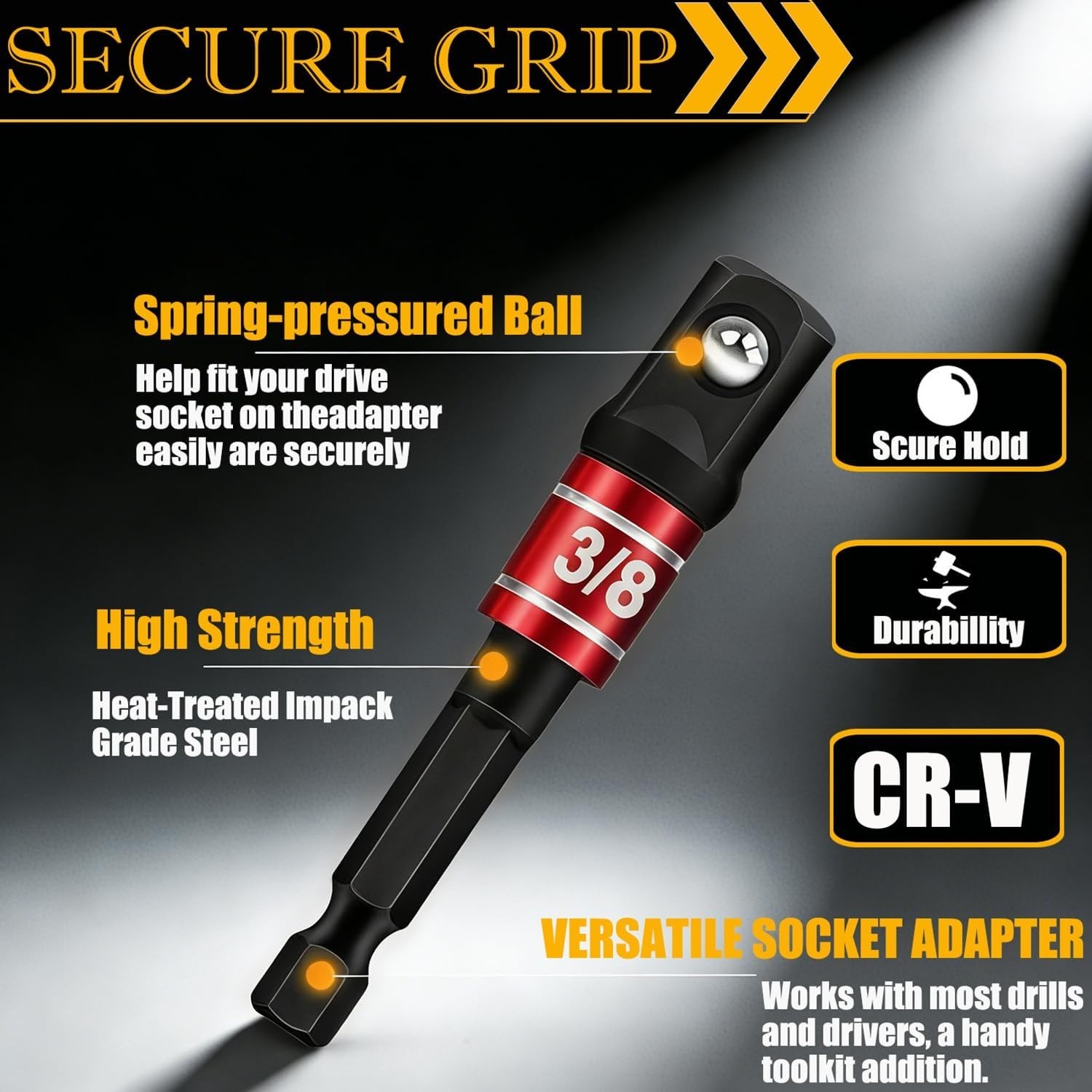 High-Speed Nut Driver Set - 7-Piece Impact Adapter & Extensions for Home Repairs