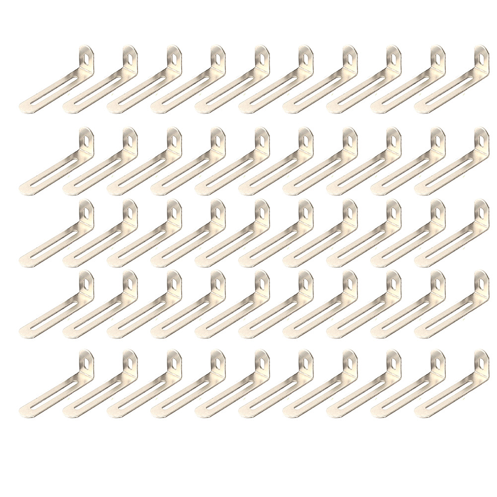 Extended Adjustable Corner Brackets 50 Pack Iron 72.5mm x 24mm x 15mm Silver