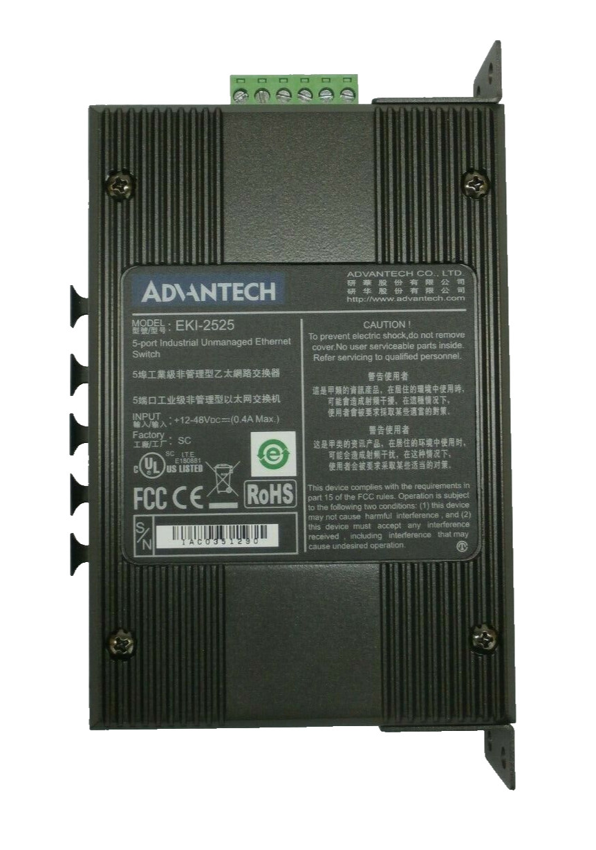 Advantech EKI-2525 5-port Industrial Unmanaged Ethernet Switch 10/100Mbps