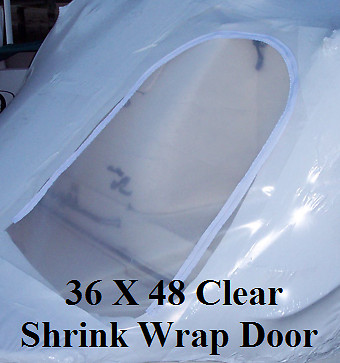 36" X 48" Clear Shrink Wrap Zipper Door 36X48 Clear Shrink Wrap Door NEW