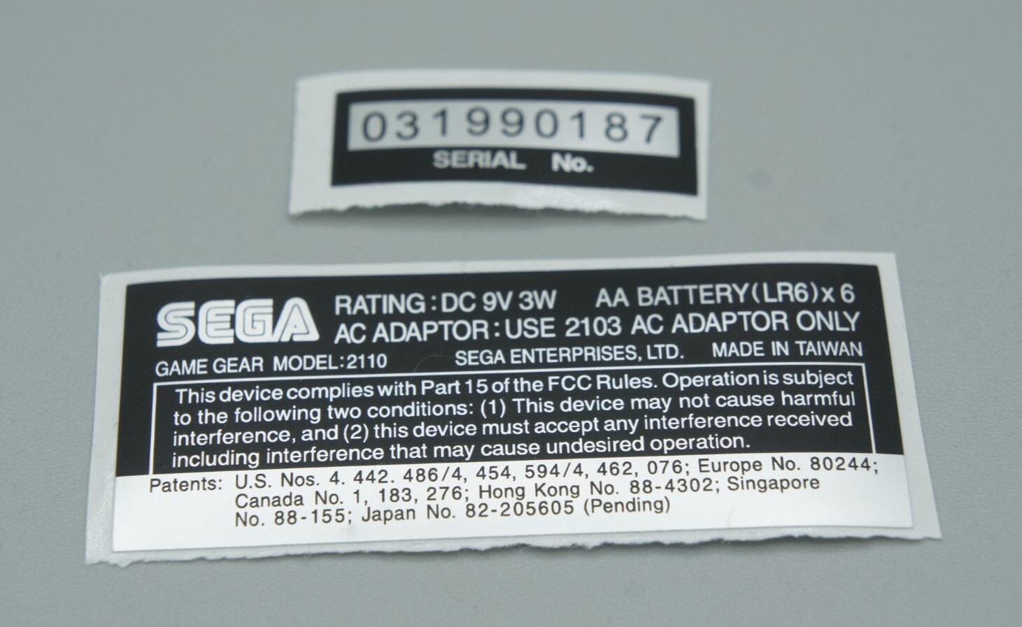Game Gear Replacement Shell Sticker