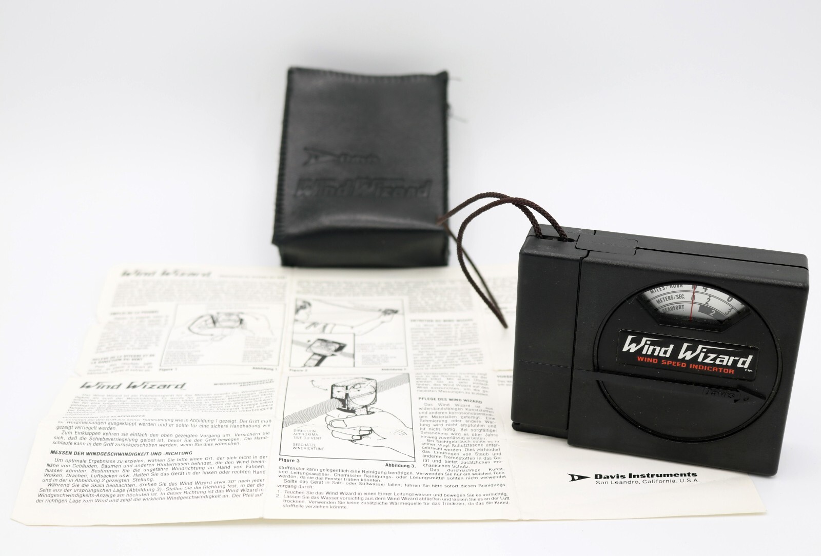 Davis Wind Wizard Wind Speed Indicator W/Case & Instructions Tested Good