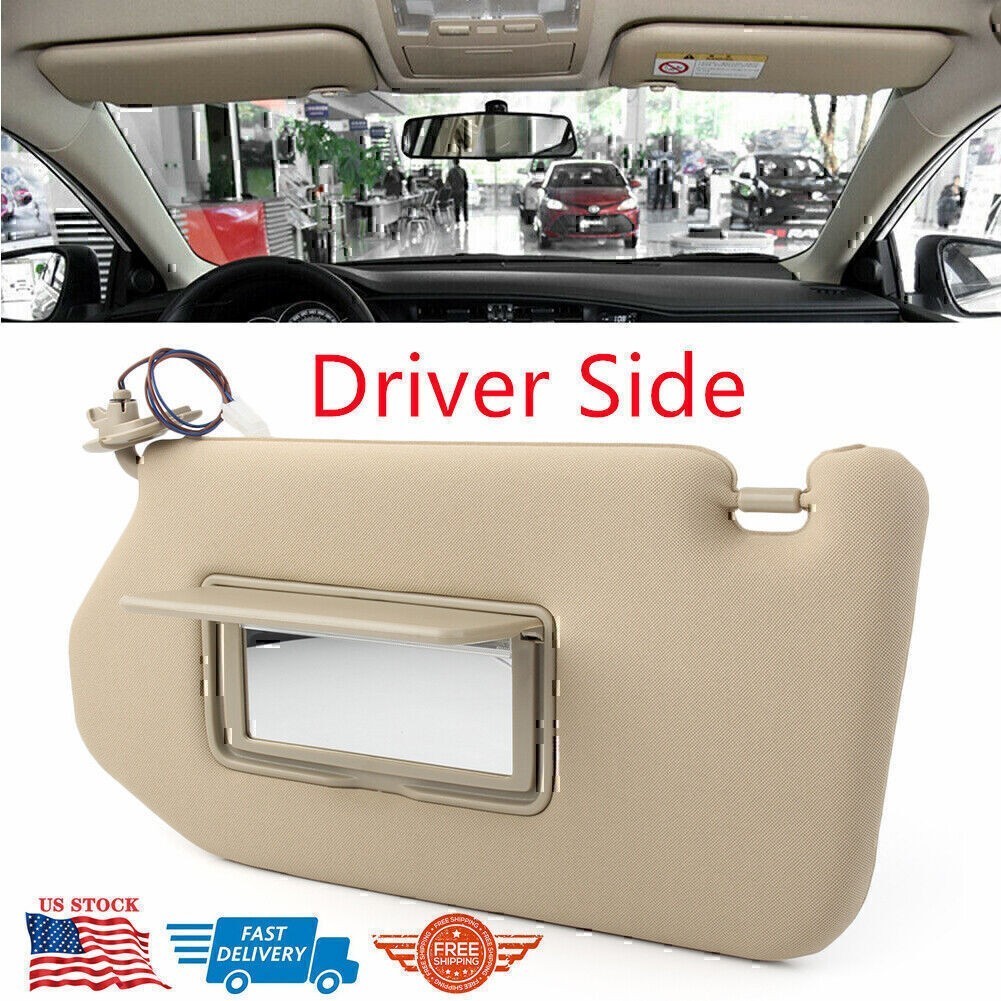 Left Tan Sun Visor with Light for 2013-2018 Pathfinder 2014-2017 Infiniti QX60