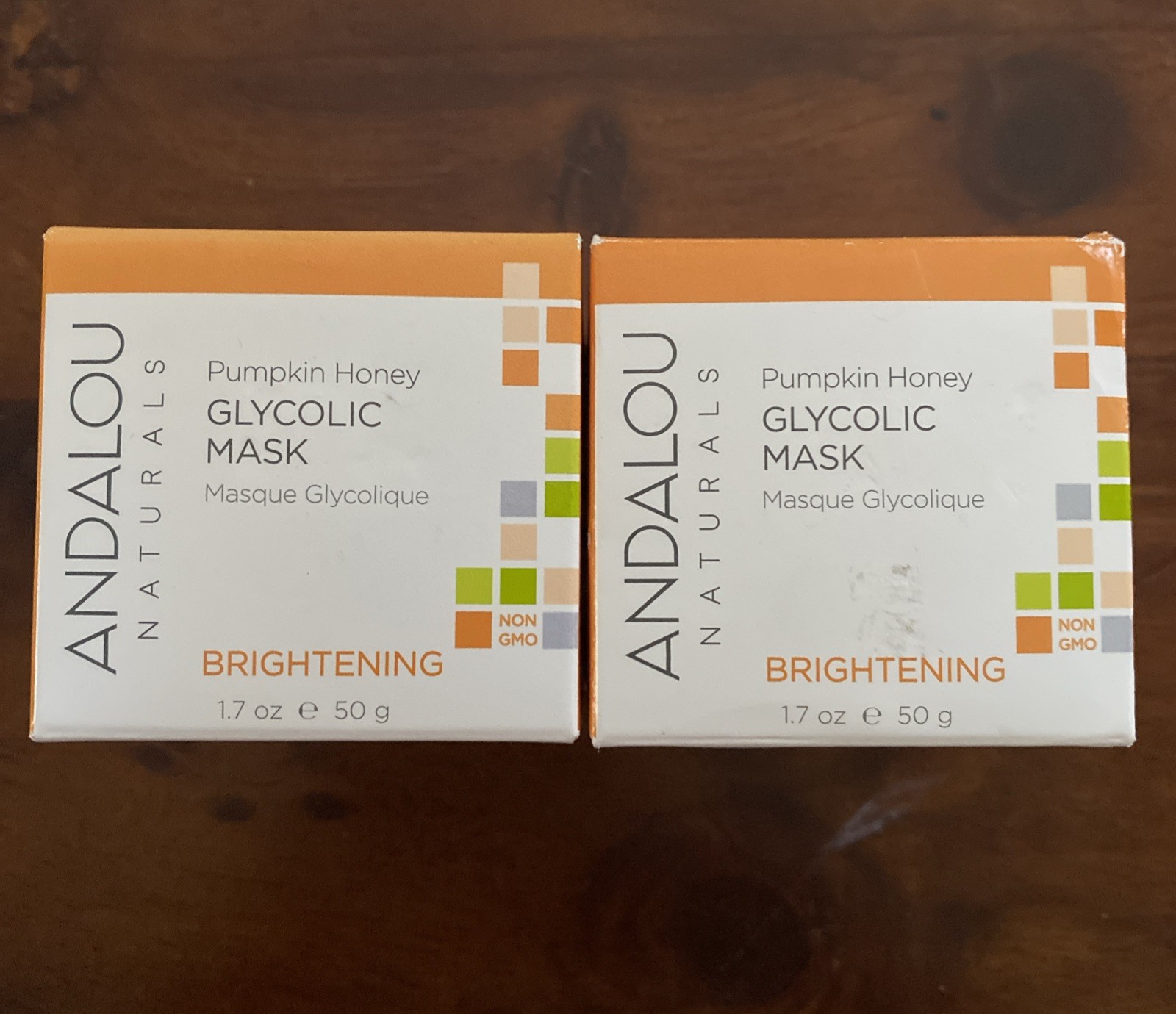 2 Andalou Naturals Brightening Pumpkin Honey Glycolic Mask 1.7 fl oz (50ml)