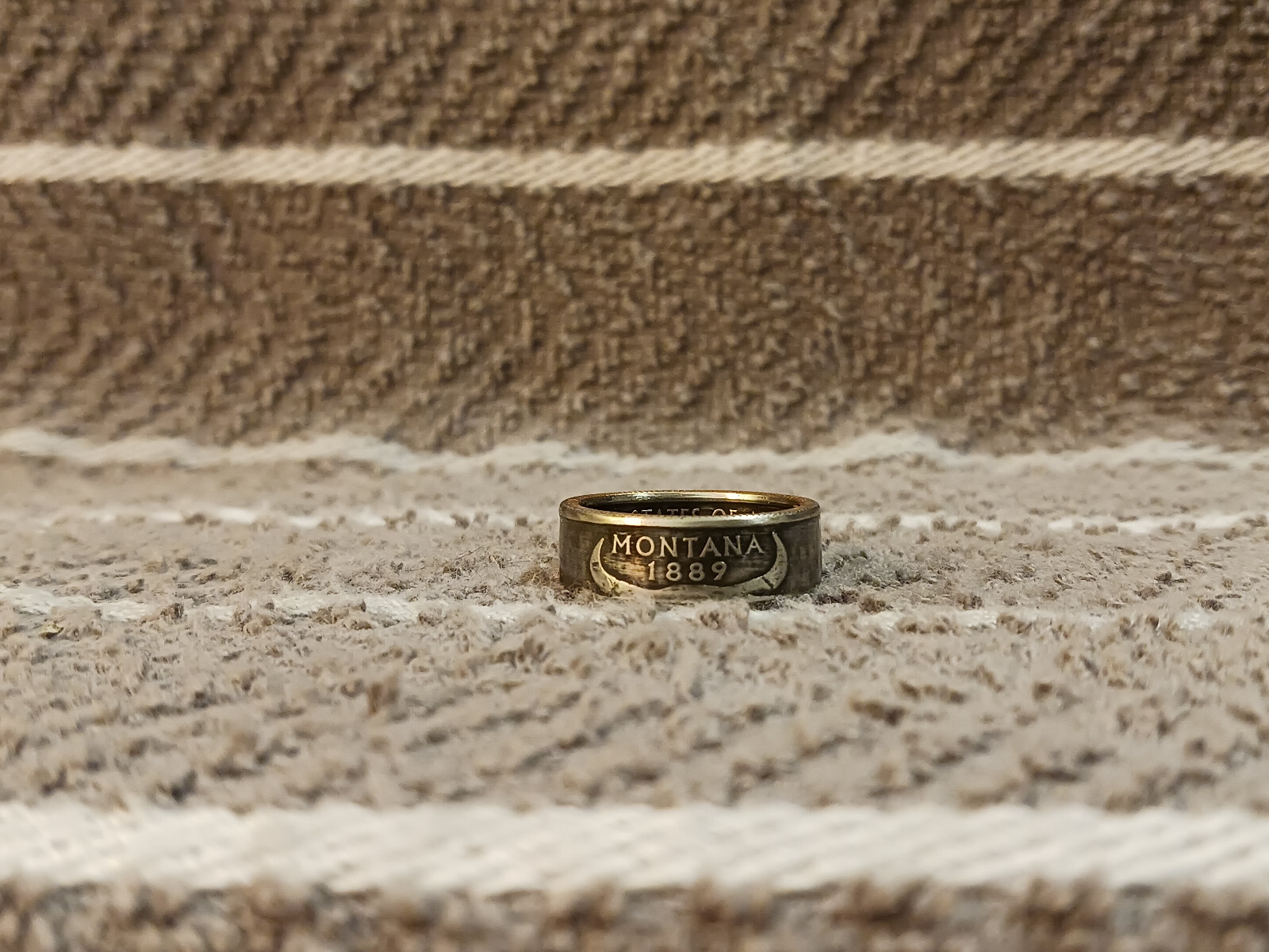 Montana Handcrafted Washington Quarters coin ring, size 8 2007