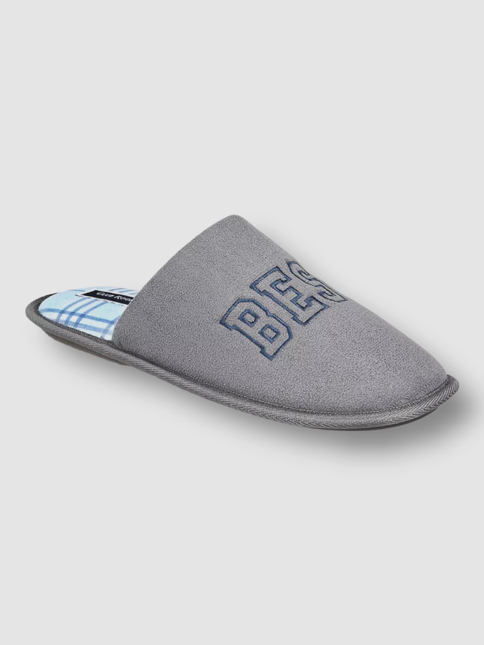 $30 Club Room Men's Gray Best Dad Embroidered Slip-On Slippers Shoe Size S (6-7)