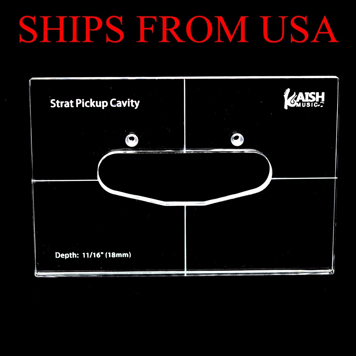 KAISH Acrylic Pickup Routing Template for Strat Guitar Body Rout